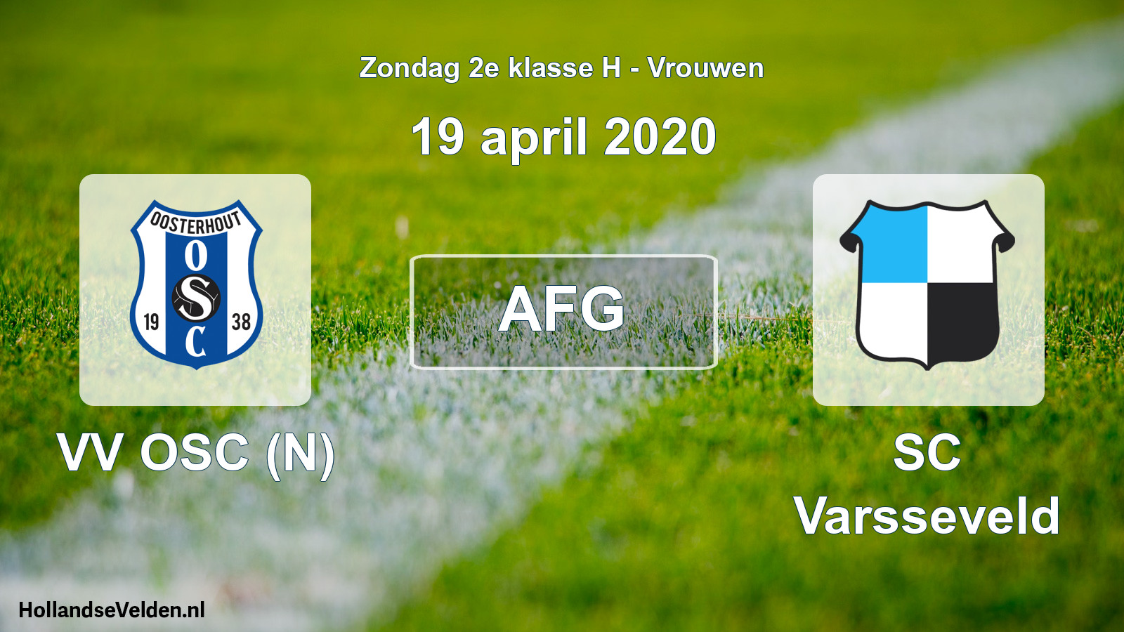 Geplande wedstrijd: VV OSC (N) - SC Varsseveld (19 april 2020)