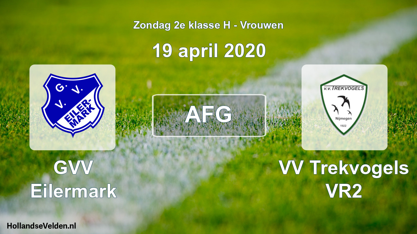 Geplande wedstrijd: GVV Eilermark - VV Trekvogels VR2 (19 april 2020)