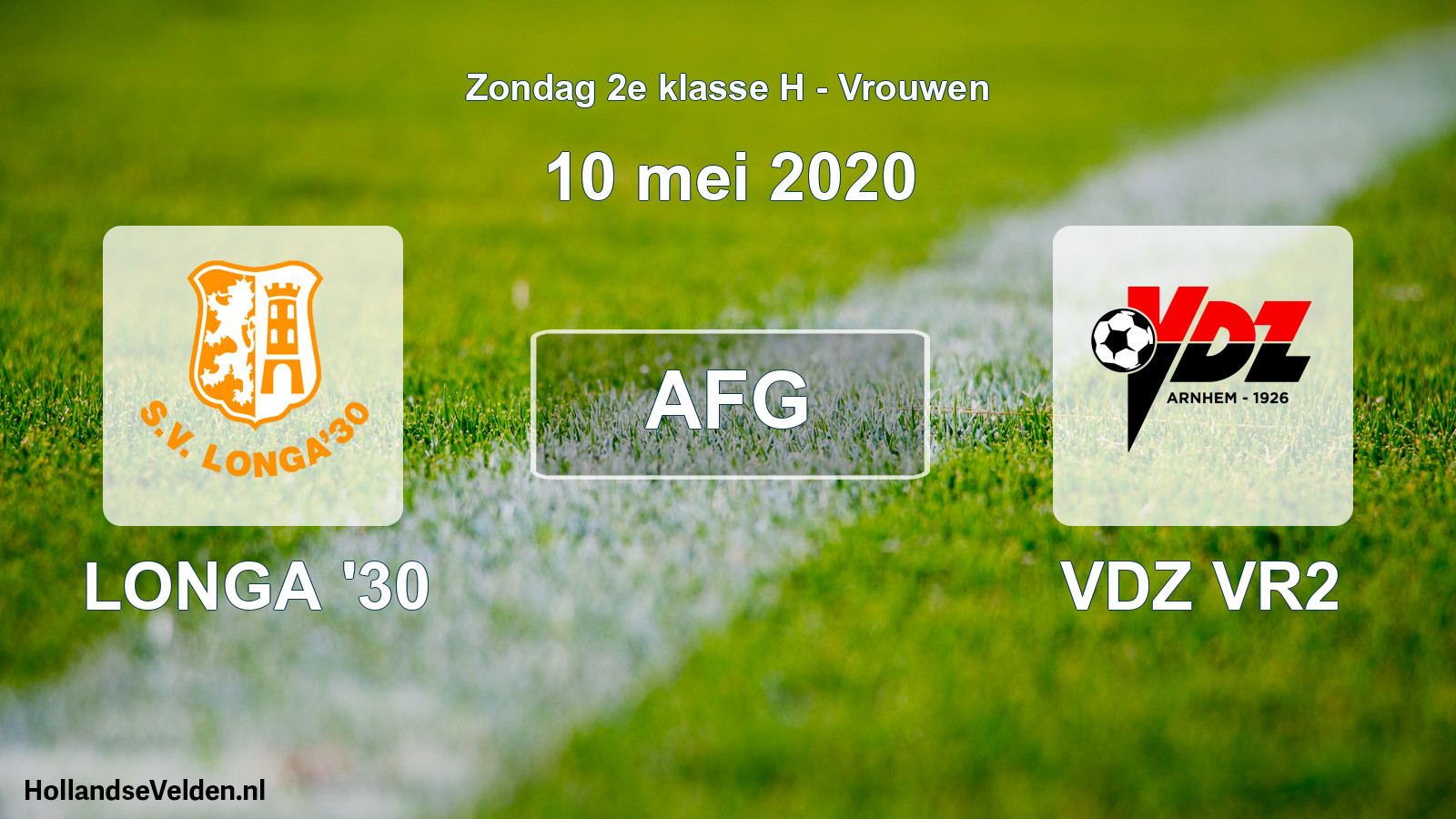 Geplande wedstrijd: LONGA '30 - VDZ VR2 (10 mei 2020)