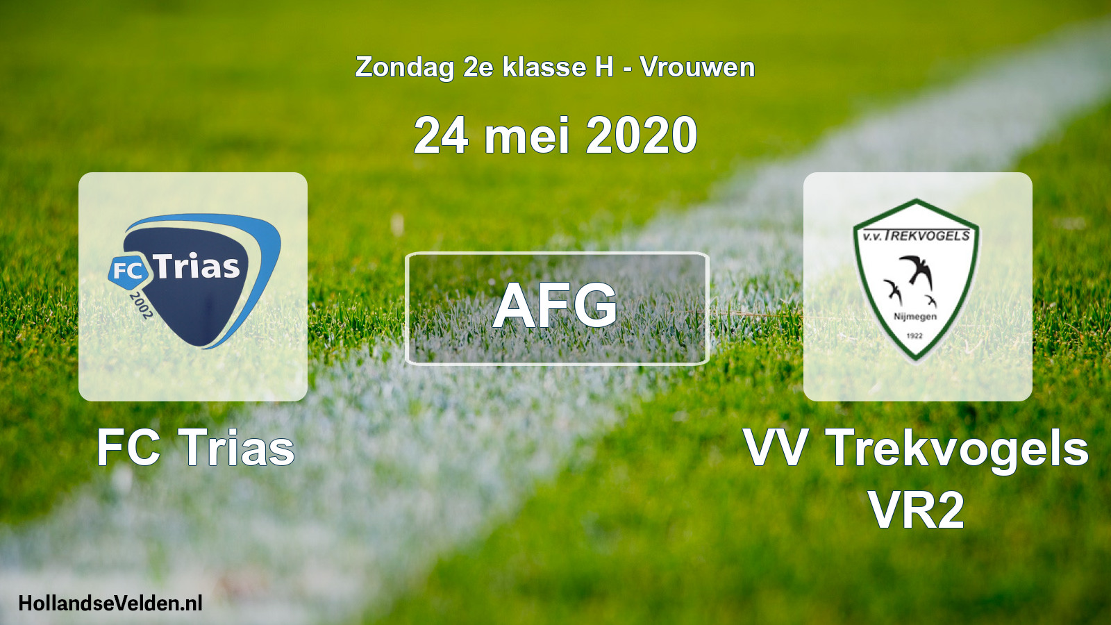 Geplande wedstrijd: FC Trias - VV Trekvogels VR2 (24 mei 2020)