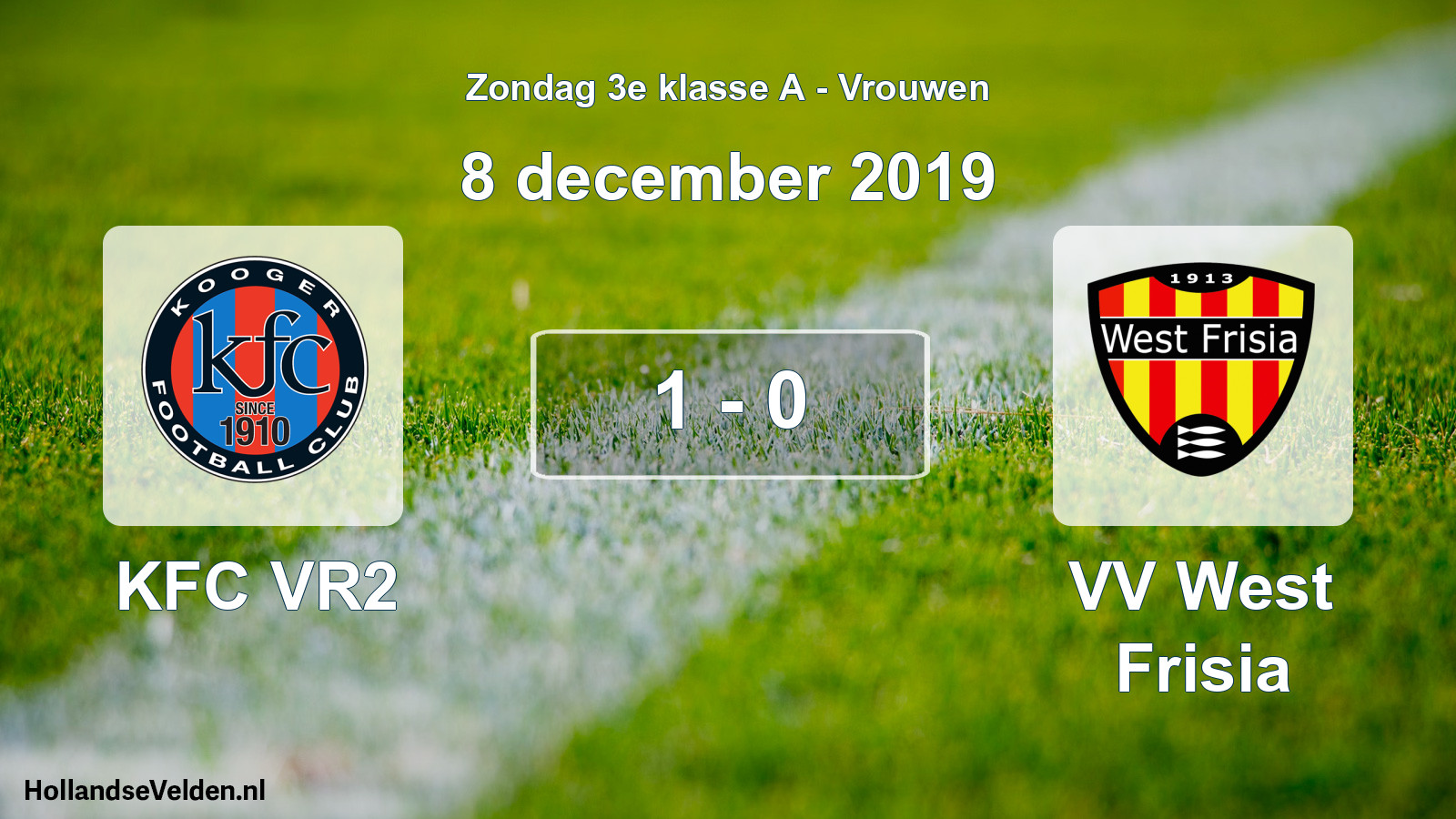 Total number of matches played: KFC VR2 - VV West Frisia 1 - 0 (8 December 2019)