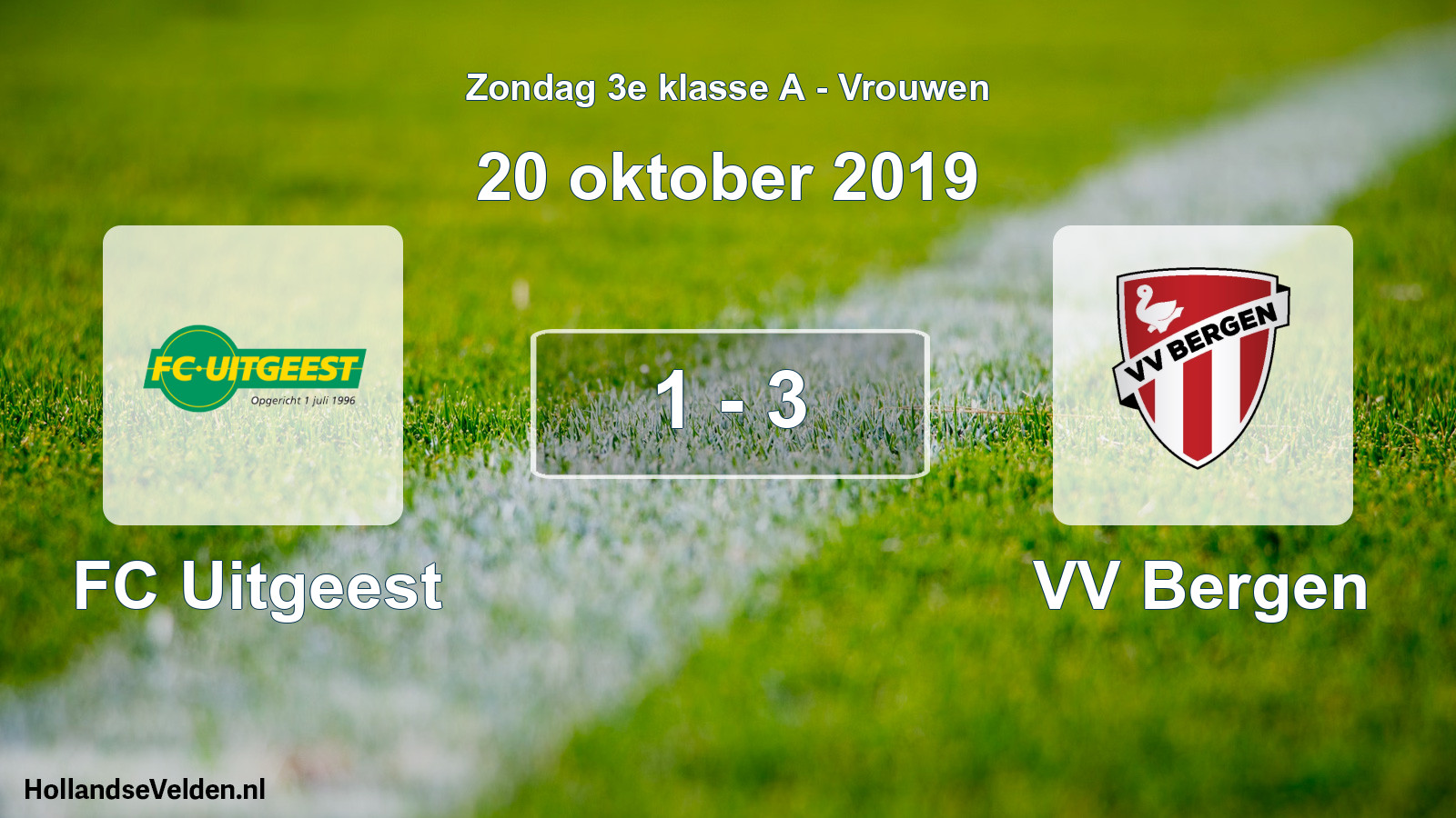 Total number of matches played: FC Uitgeest - VV Bergen 1 - 3 (20 October 2019)