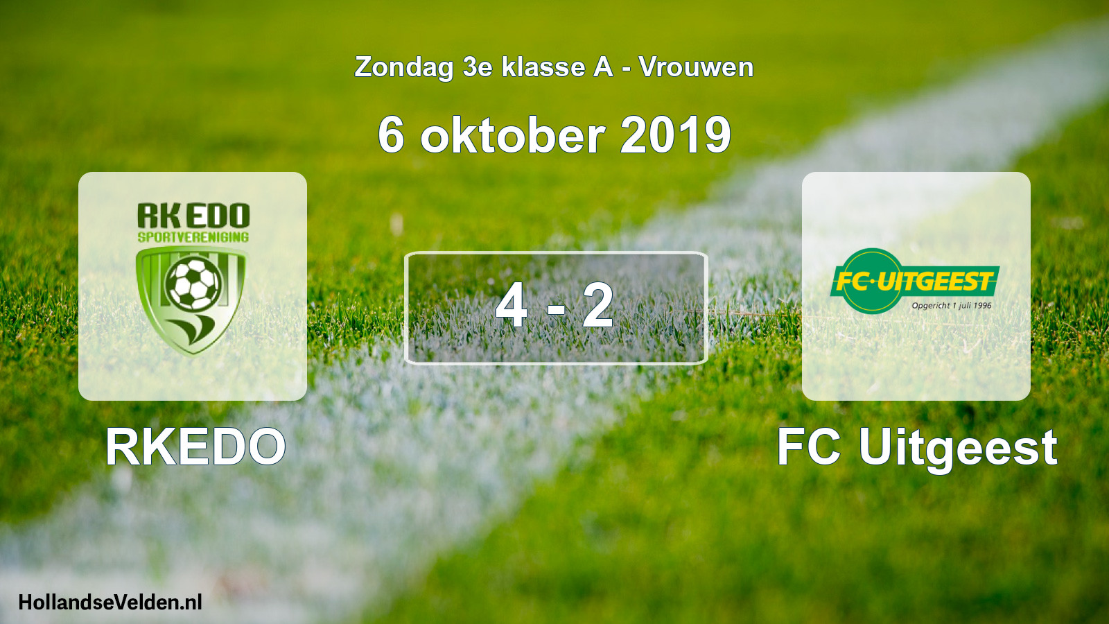 Gespeelde wedstrijd: RKEDO - FC Uitgeest 4 - 2 (6 oktober 2019)