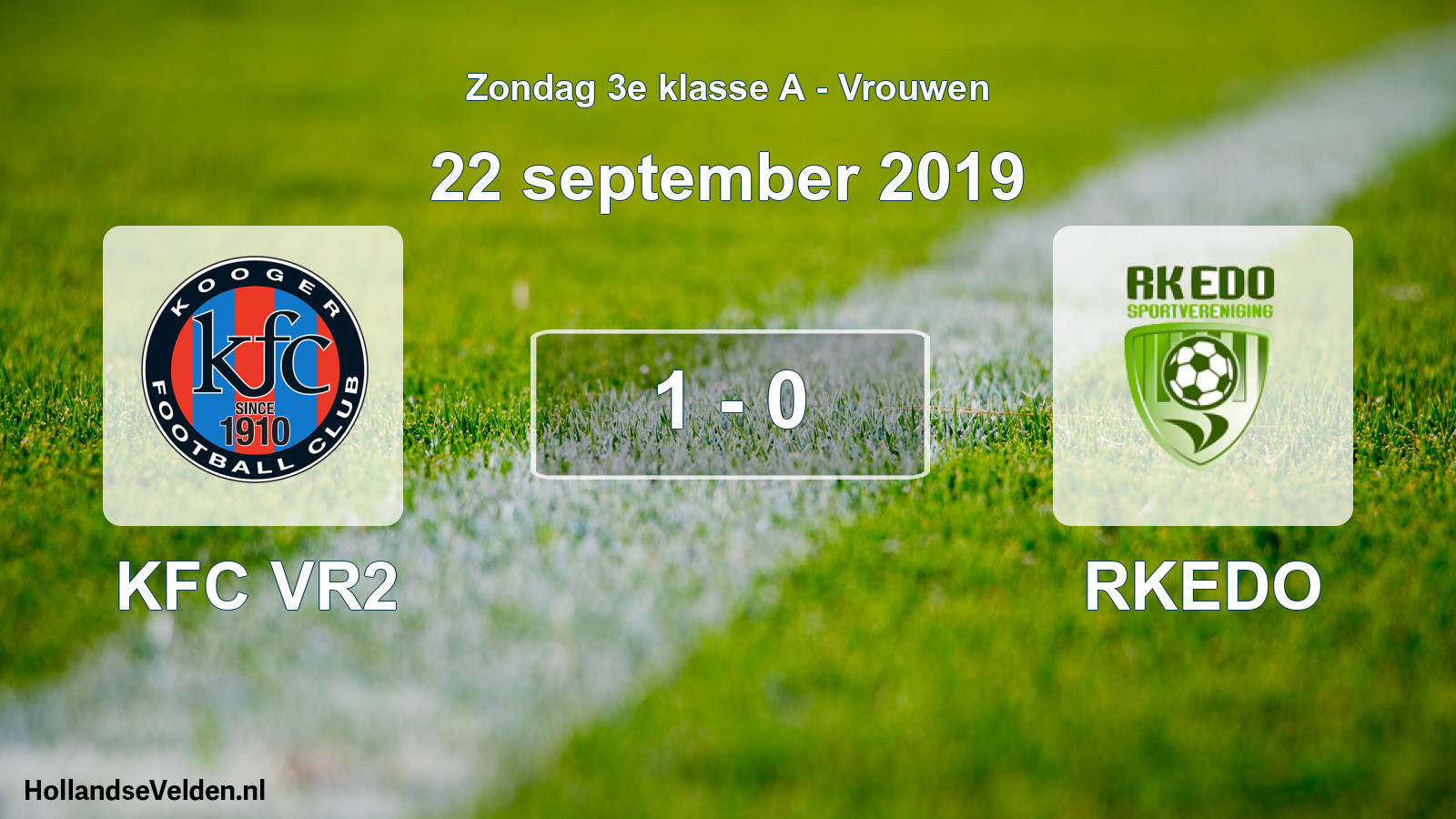 Gespeelde wedstrijd: KFC VR2 - RKEDO 1 - 0 (22 september 2019)