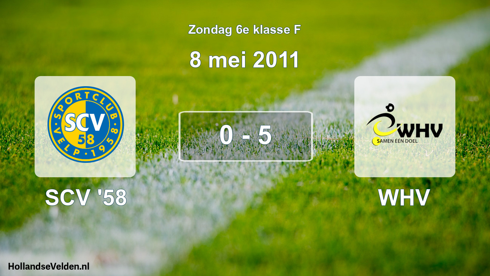 Total number of matches played: SCV '58 - WHV 0 - 5 (8 May 2011)