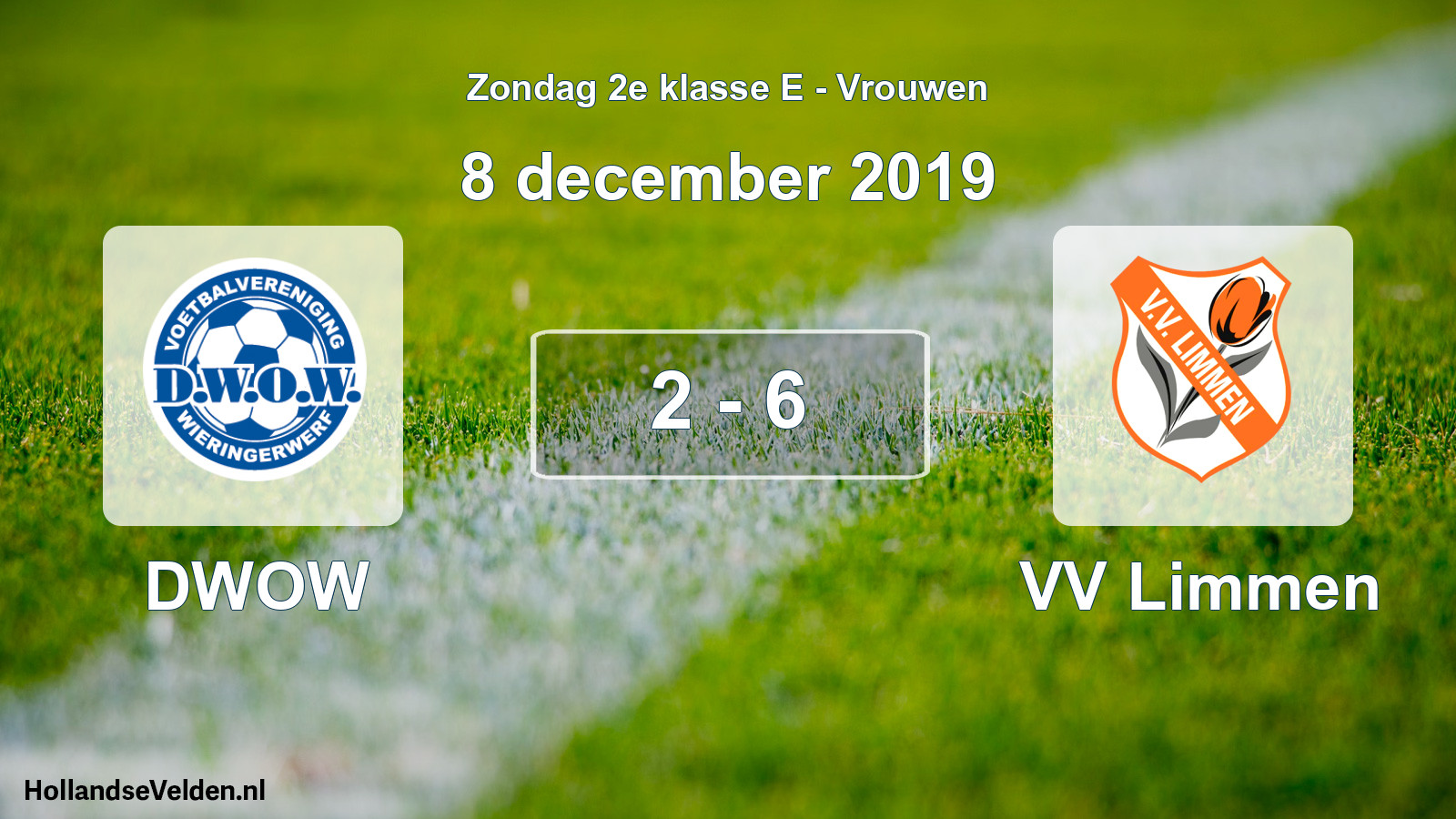 Gespeelde wedstrijd: DWOW - VV Limmen 2 - 6 (8 december 2019)
