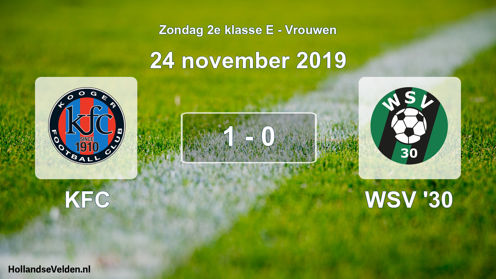 Gespeelde wedstrijd: KFC - WSV '30 1 - 0 (24 november 2019)