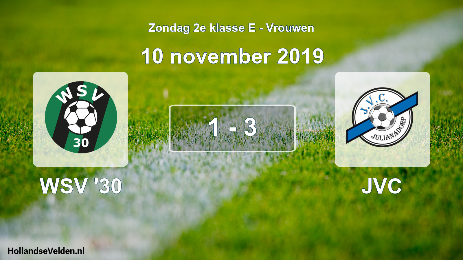 Gespeelde wedstrijd: WSV '30 - JVC 1 - 3 (10 november 2019)