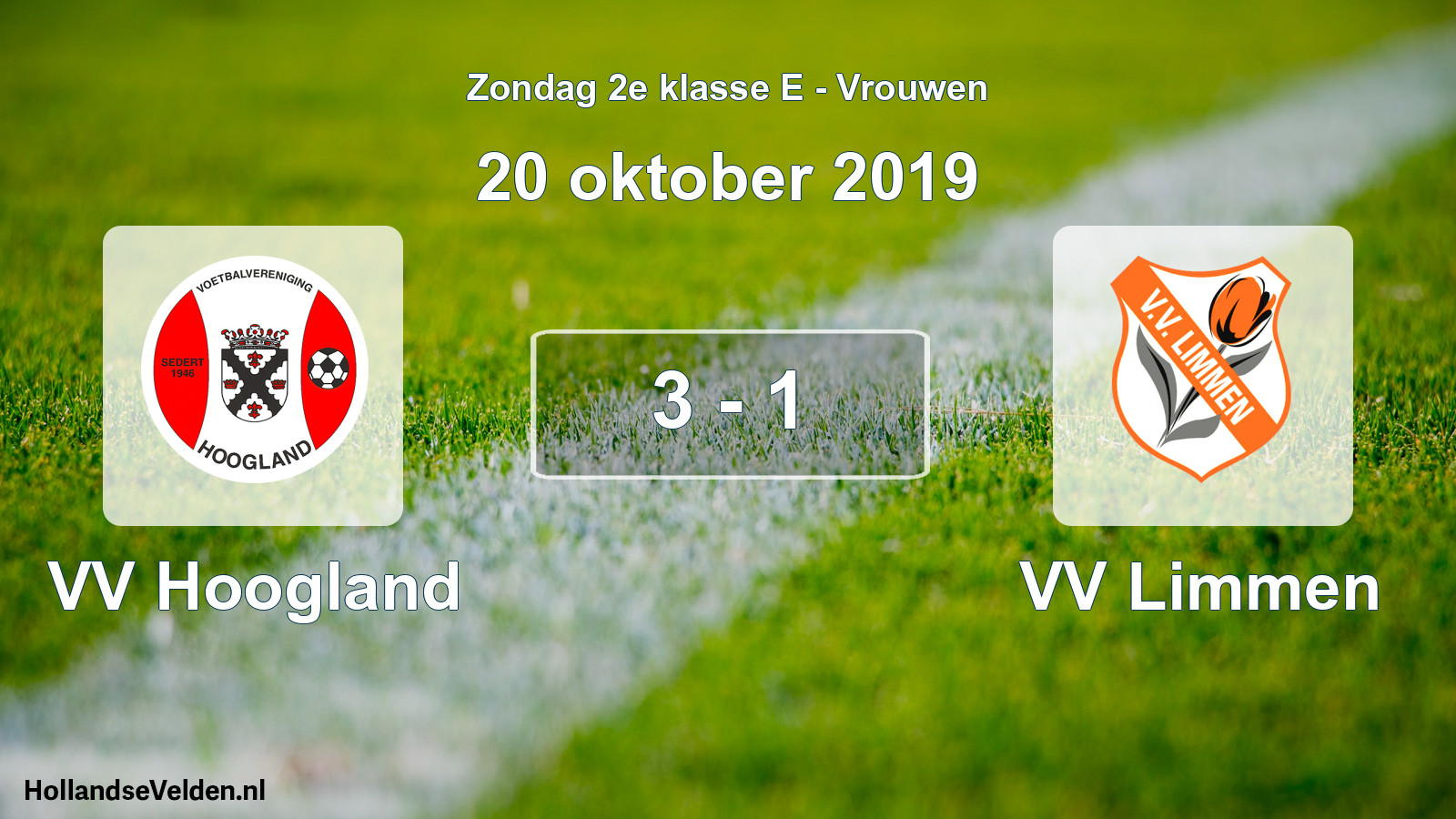Total number of matches played: VV Hoogland - VV Limmen 3 - 1 (20 October 2019)