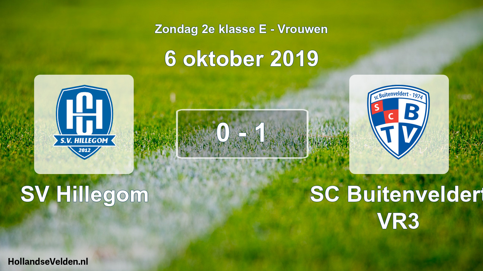 Gespeelde wedstrijd: SV Hillegom - SC Buitenveldert VR3 0 - 1 (6 oktober 2019)