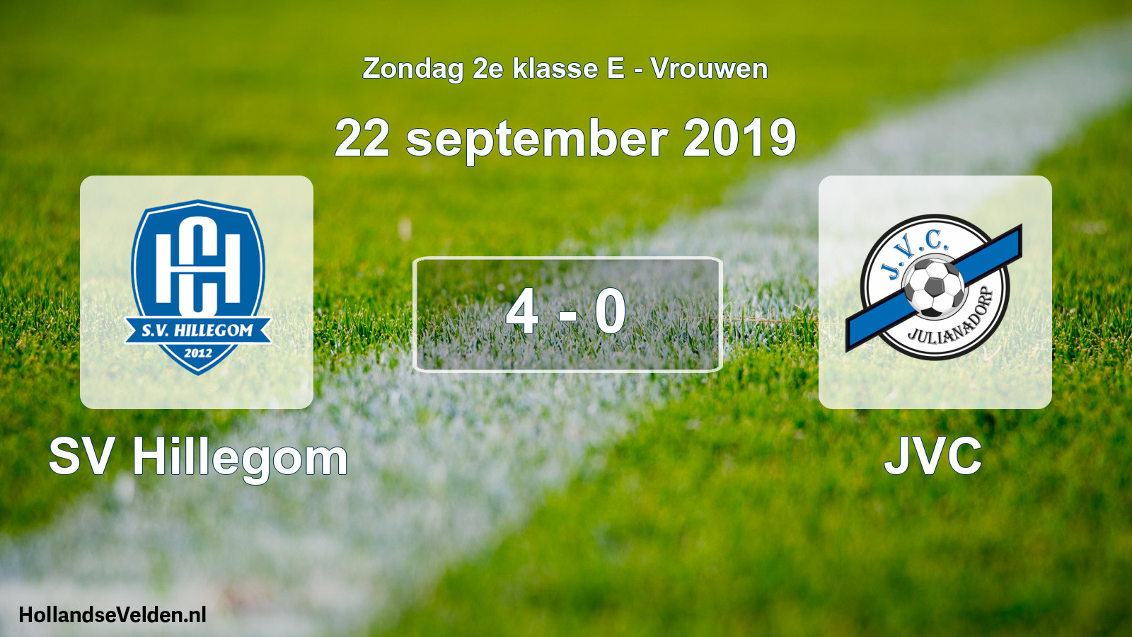 Gespeelde wedstrijd: SV Hillegom - JVC 4 - 0 (22 september 2019)