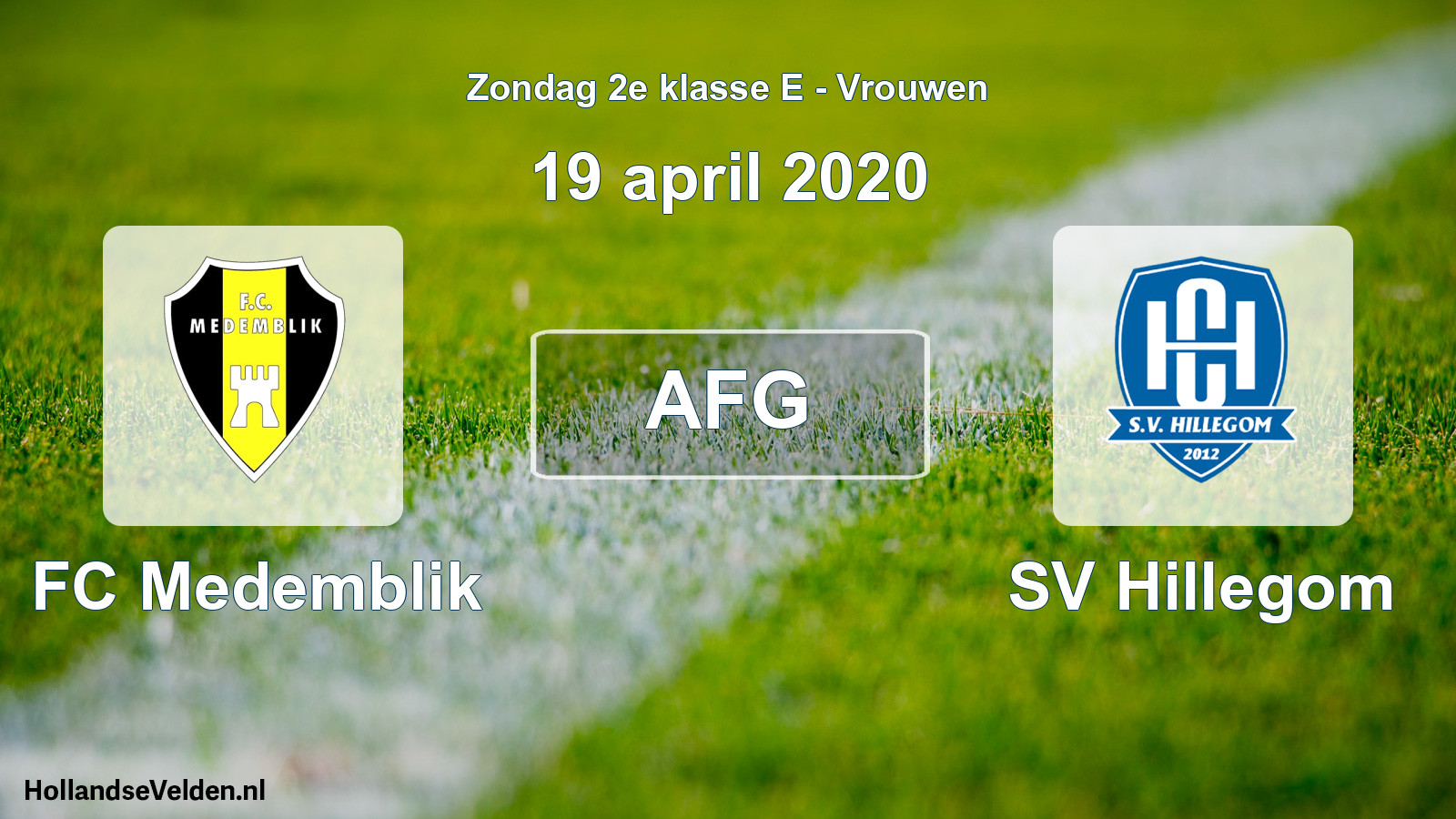 Scheduled Match: FC Medemblik - SV Hillegom (19 April 2020)