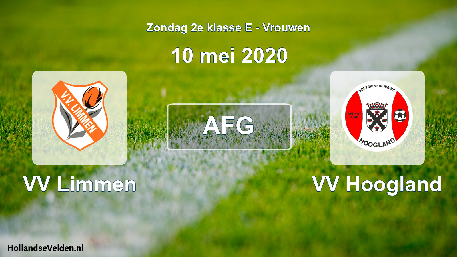 Geplande wedstrijd: VV Limmen - VV Hoogland (10 mei 2020)