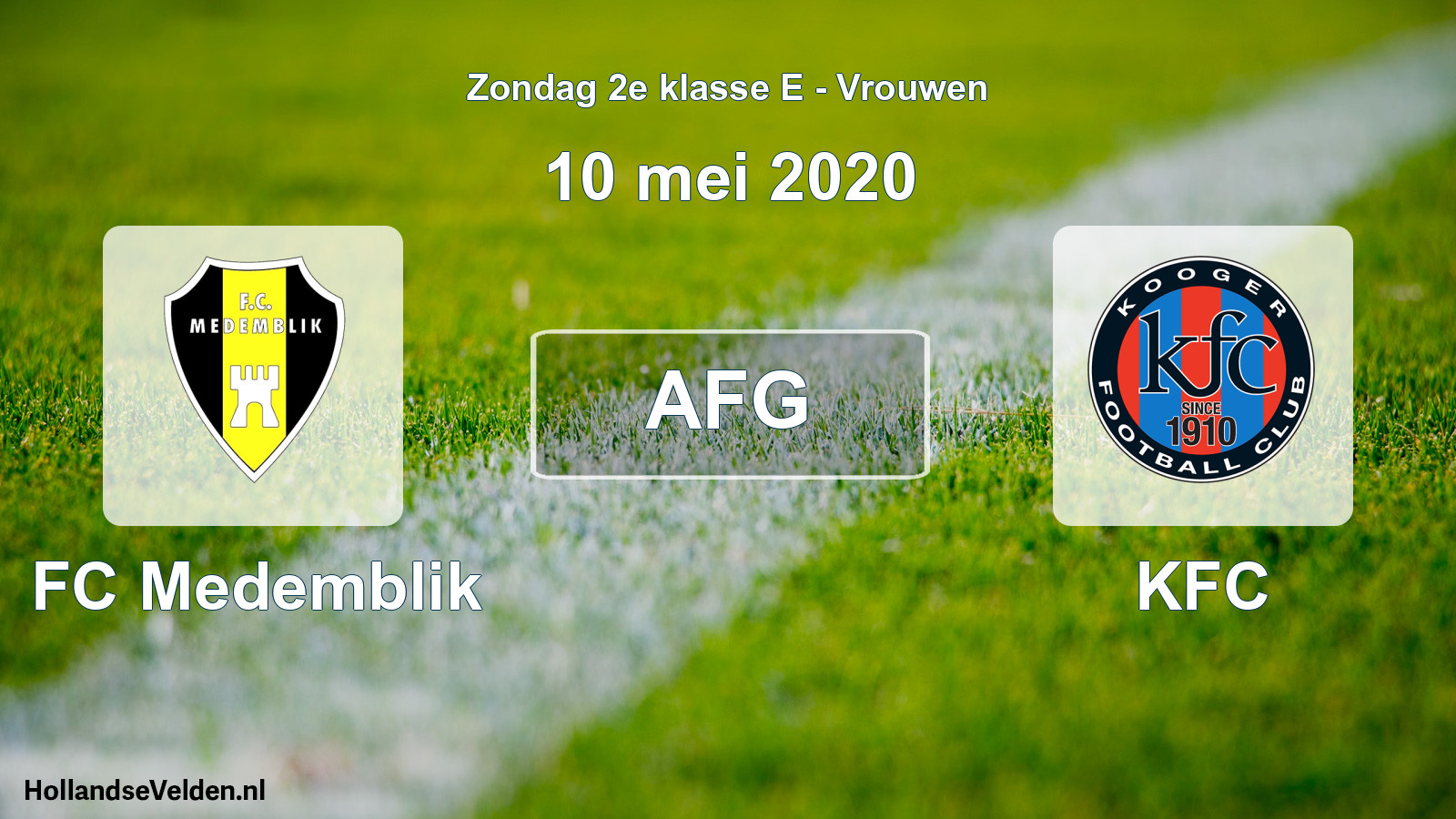 Scheduled Match: FC Medemblik - KFC (10 May 2020)