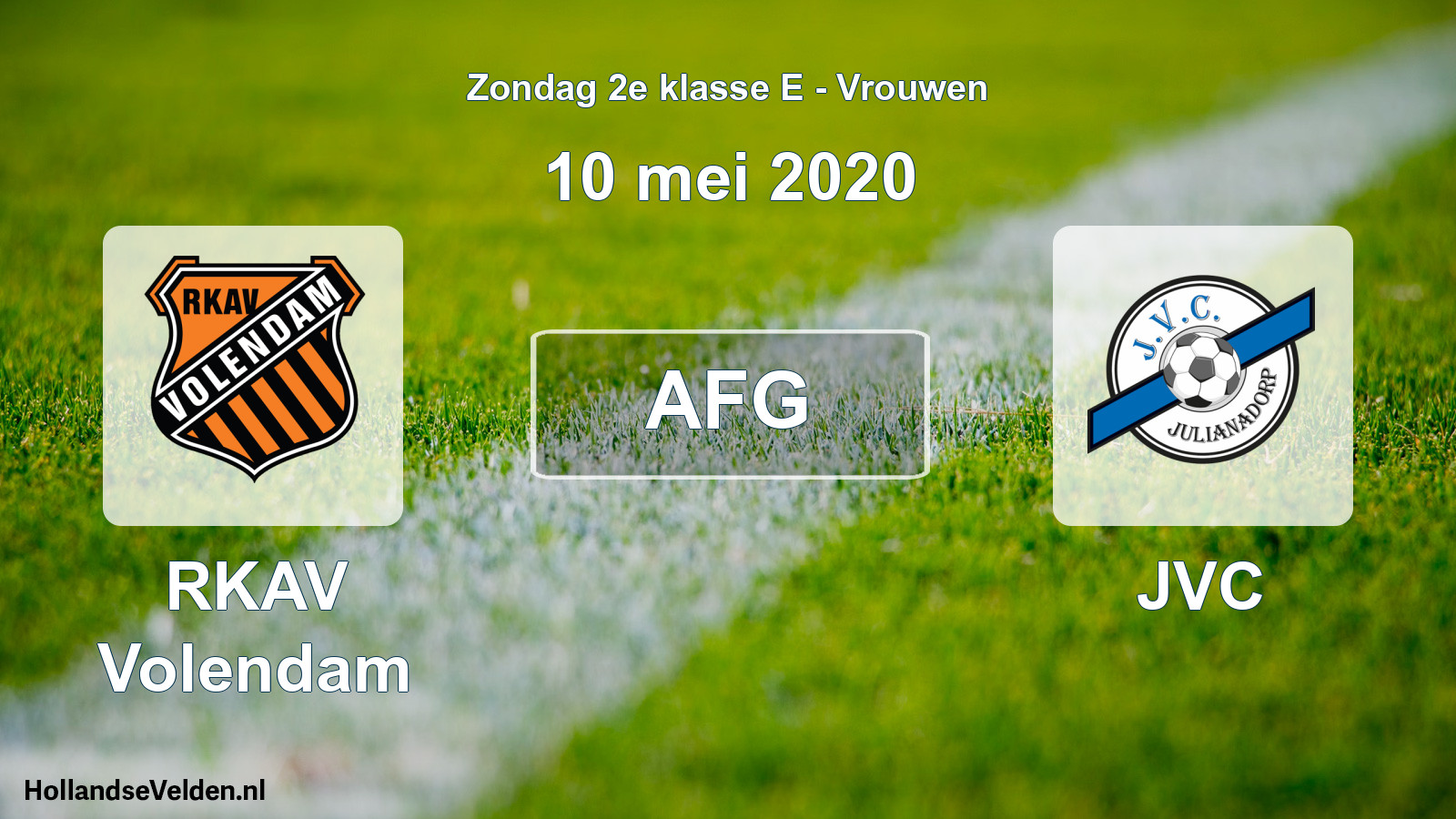 Geplande wedstrijd: RKAV Volendam - JVC (10 mei 2020)