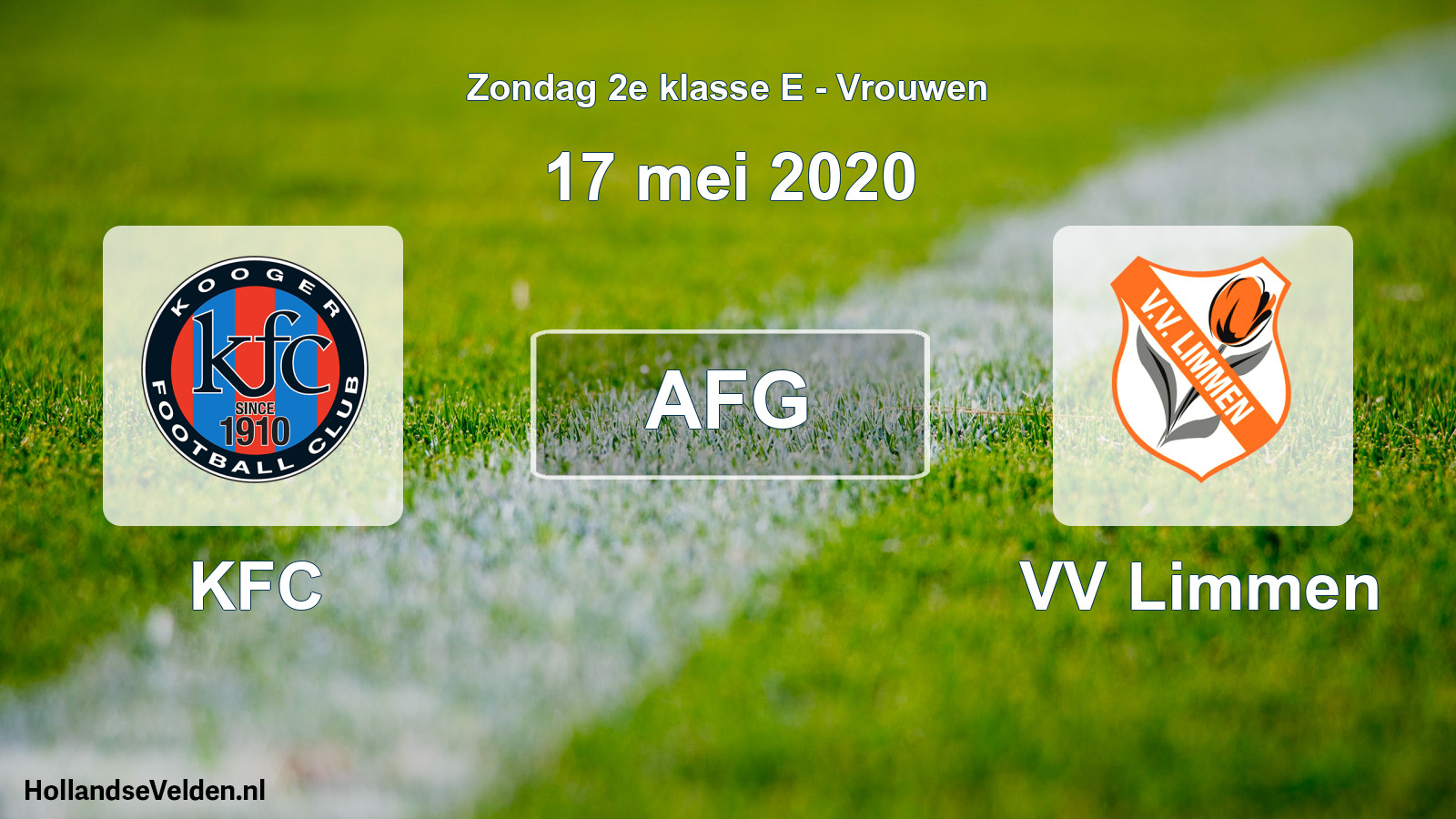 Geplande wedstrijd: KFC - VV Limmen (17 mei 2020)