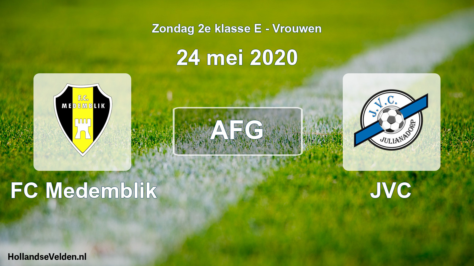 Geplande wedstrijd: FC Medemblik - JVC (24 mei 2020)