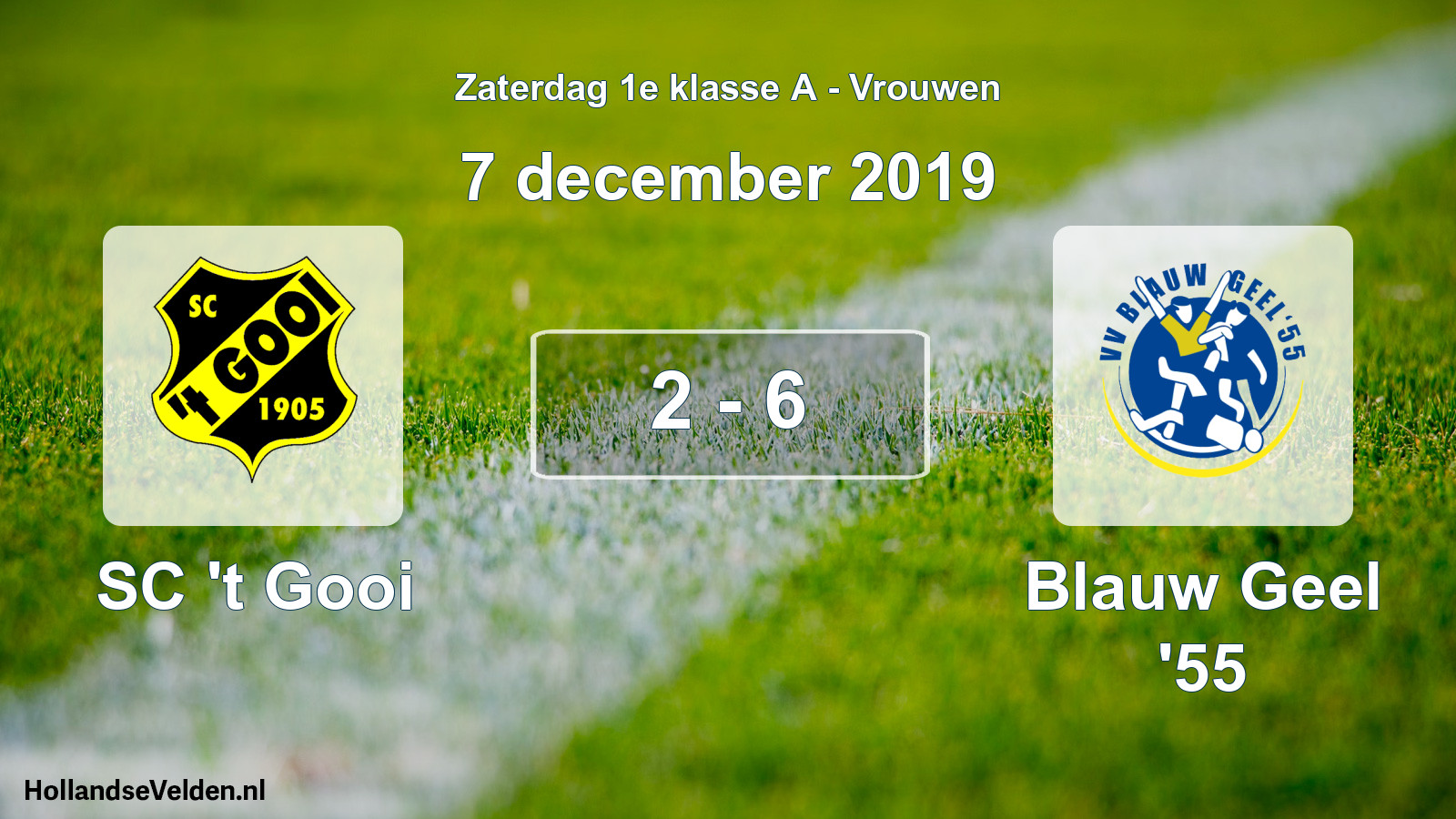 Total number of matches played: SC 't Gooi - Blauw Geel '55 2 - 6 (7 December 2019)