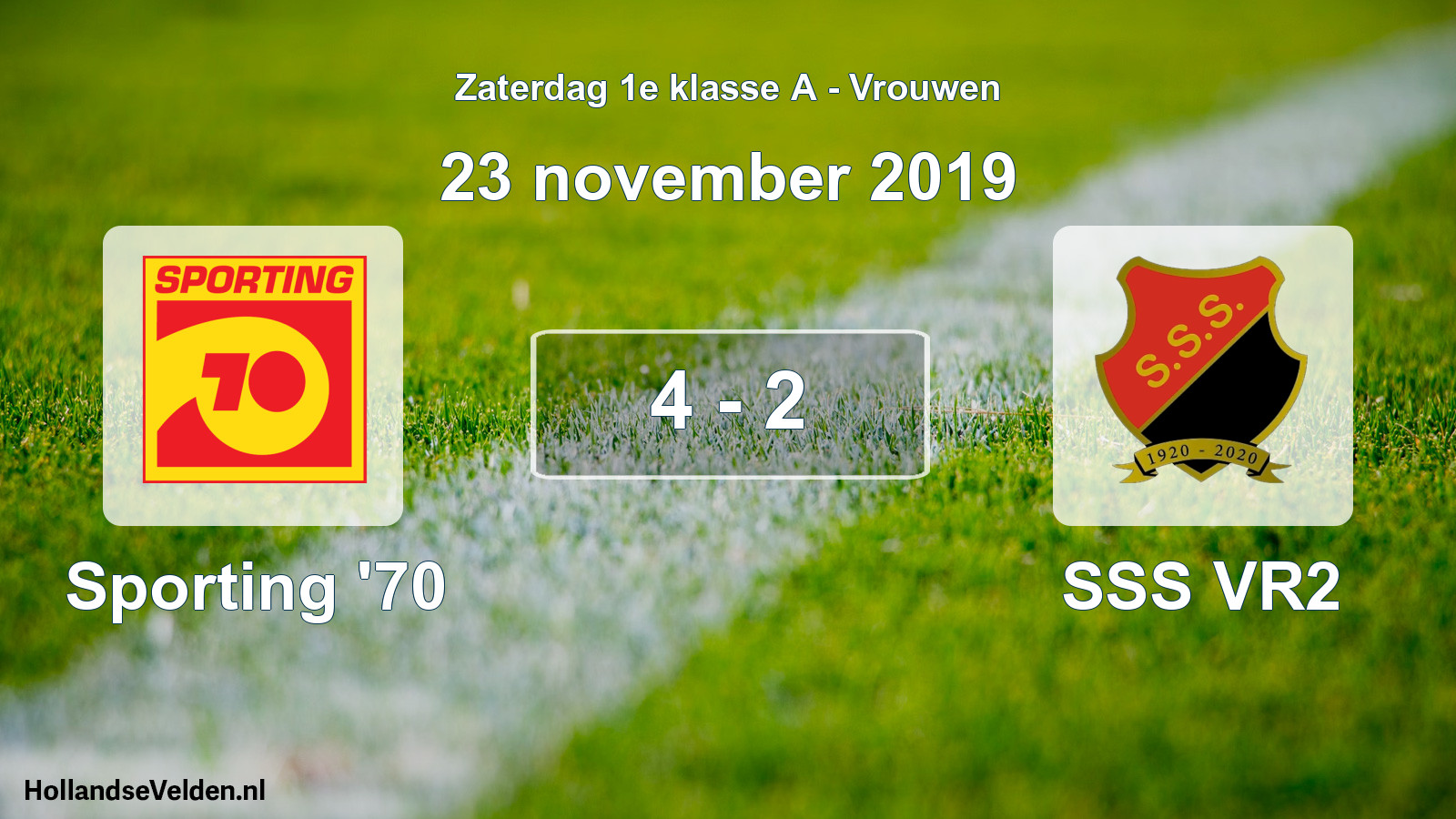 Total number of matches played: Sporting '70 - SSS VR2 4 - 2 (23 November 2019)
