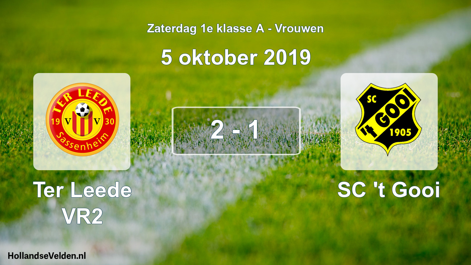Total number of matches played: Ter Leede VR2 - SC 't Gooi 2 - 1 (5 October 2019)