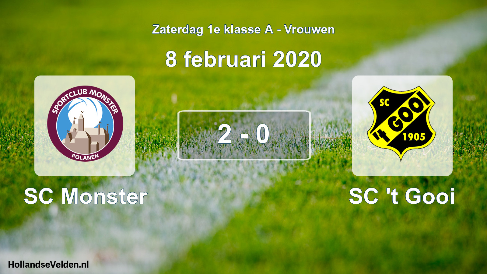 Total number of matches played: SC Monster - SC 't Gooi 2 - 0 (8 February 2020)