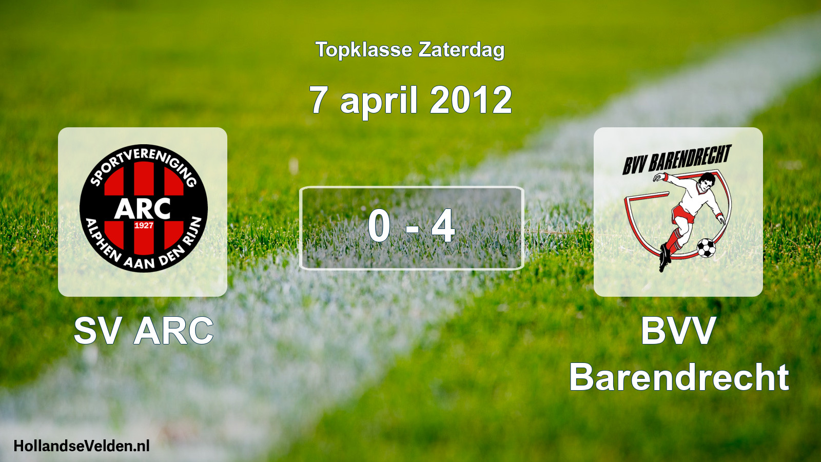 Total number of matches played: SV ARC - BVV Barendrecht 0 - 4 (7 April 2012)