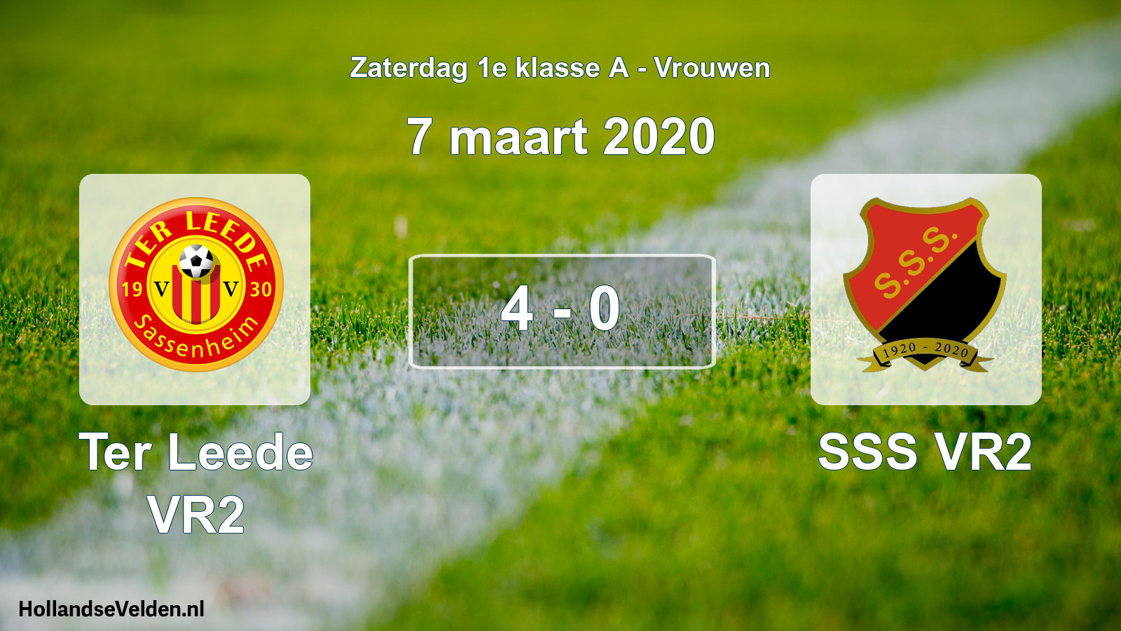 Total number of matches played: Ter Leede VR2 - SSS VR2 4 - 0 (7 March 2020)