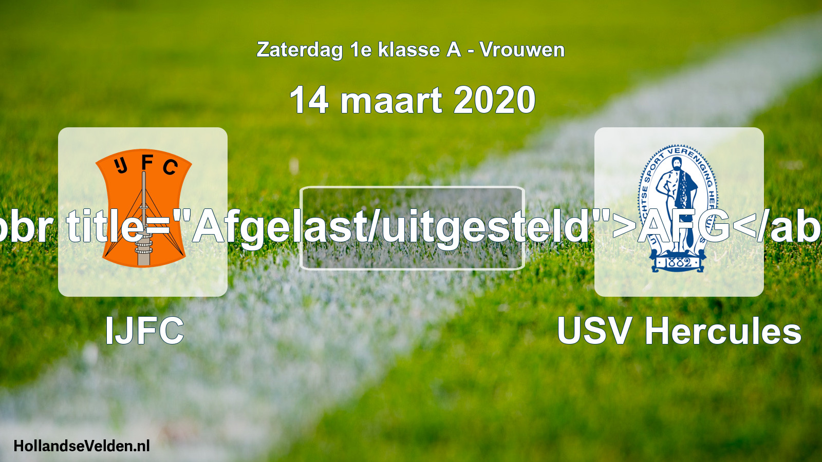 Scheduled Match: IJFC - USV Hercules (14 March 2020)