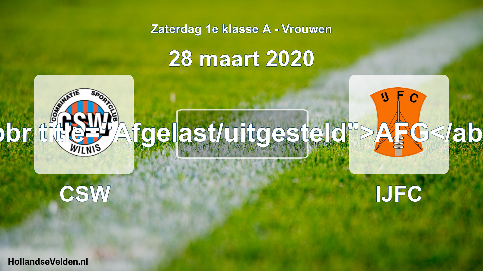 Scheduled Match: CSW - IJFC (28 March 2020)