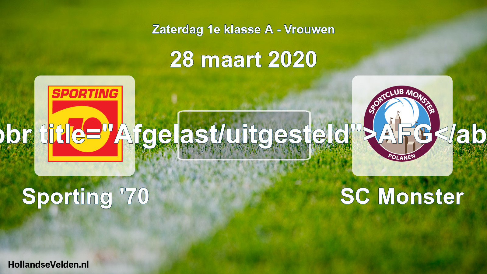 Scheduled Match: Sporting '70 - SC Monster (28 March 2020)
