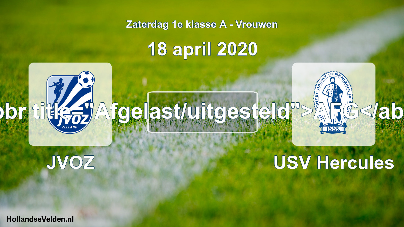 Scheduled Match: JVOZ - USV Hercules (18 April 2020)
