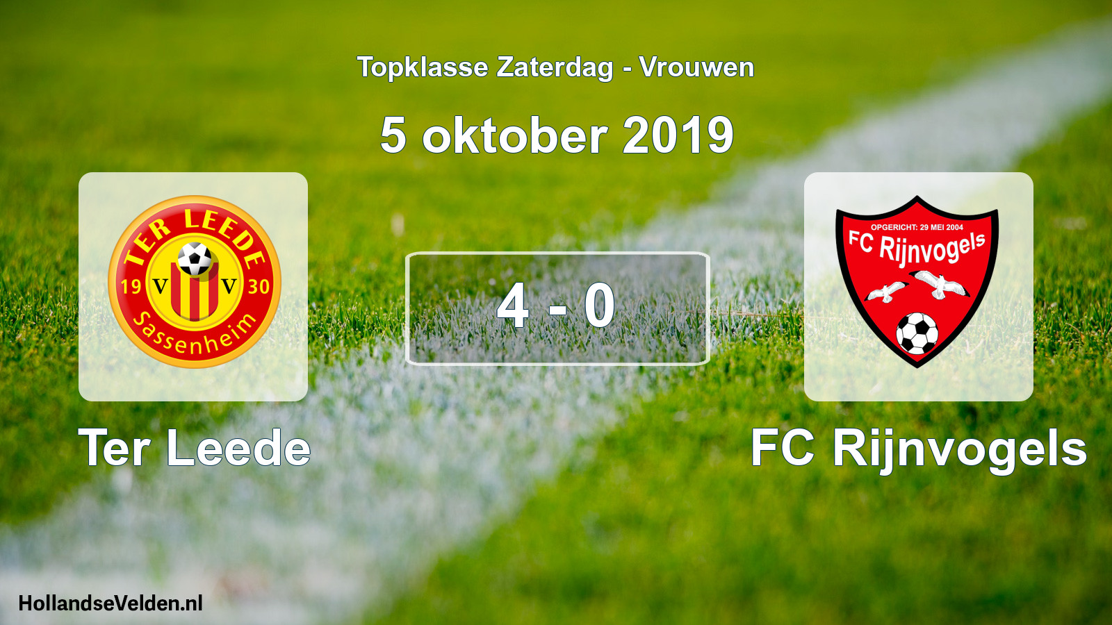 Total number of matches played: Ter Leede - FC Rijnvogels 4 - 0 (5 October 2019)
