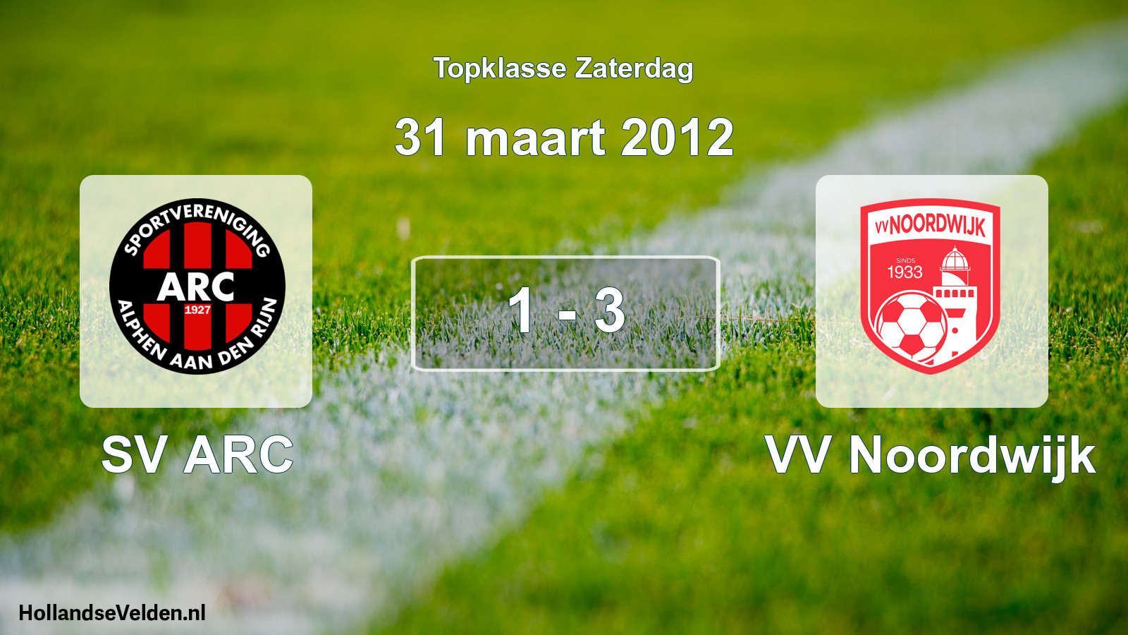 Total number of matches played: SV ARC - VV Noordwijk 1 - 3 (31 March 2012)