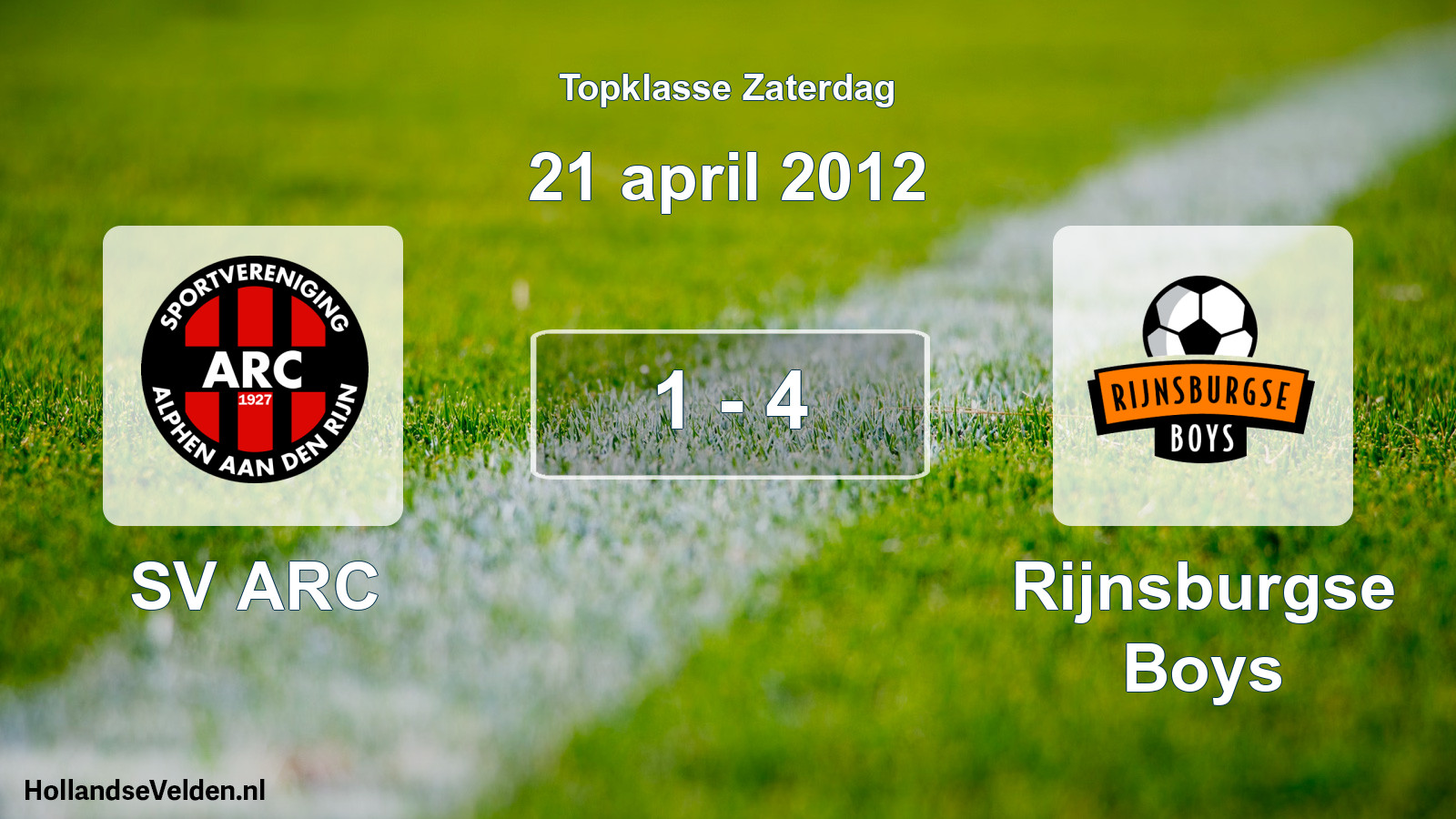 Total number of matches played: SV ARC - Rijnsburgse Boys 1 - 4 (21 April 2012)