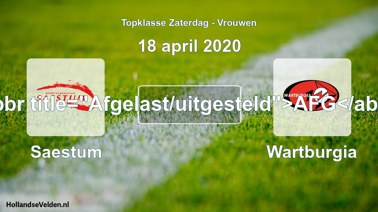 Scheduled Match: Saestum - Wartburgia (18 April 2020)