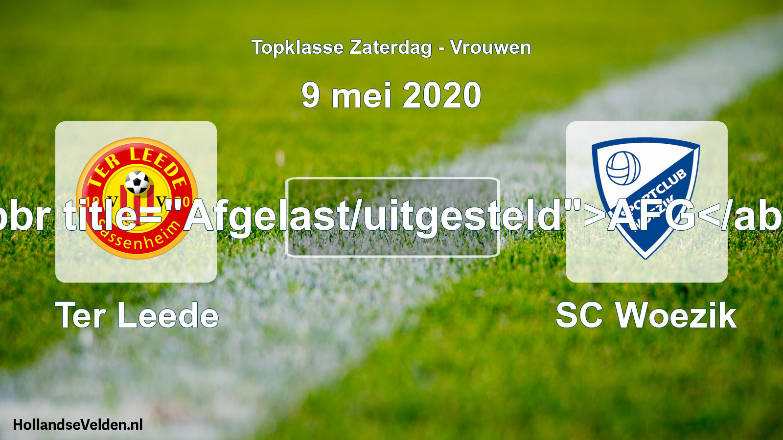 Scheduled Match: Ter Leede - SC Woezik (9 May 2020)