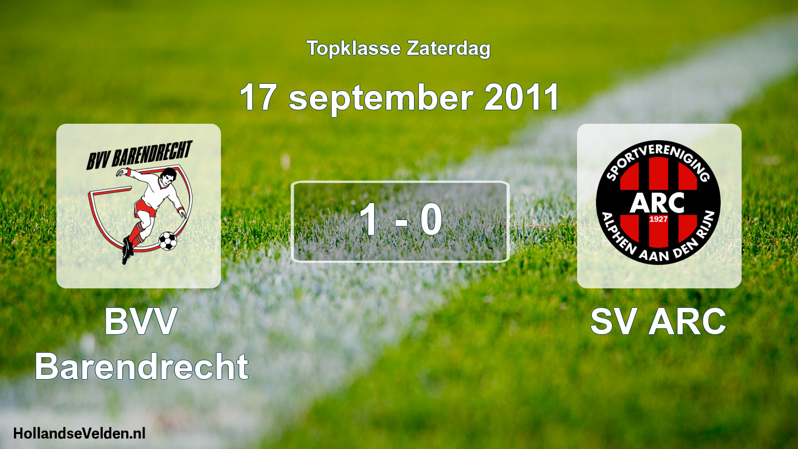 Total number of matches played: BVV Barendrecht - SV ARC 1 - 0 (17 September 2011)