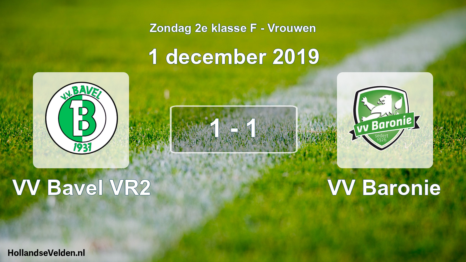 Gespeelde wedstrijd: VV Bavel VR2 - VV Baronie 1 - 1 (1 december 2019)