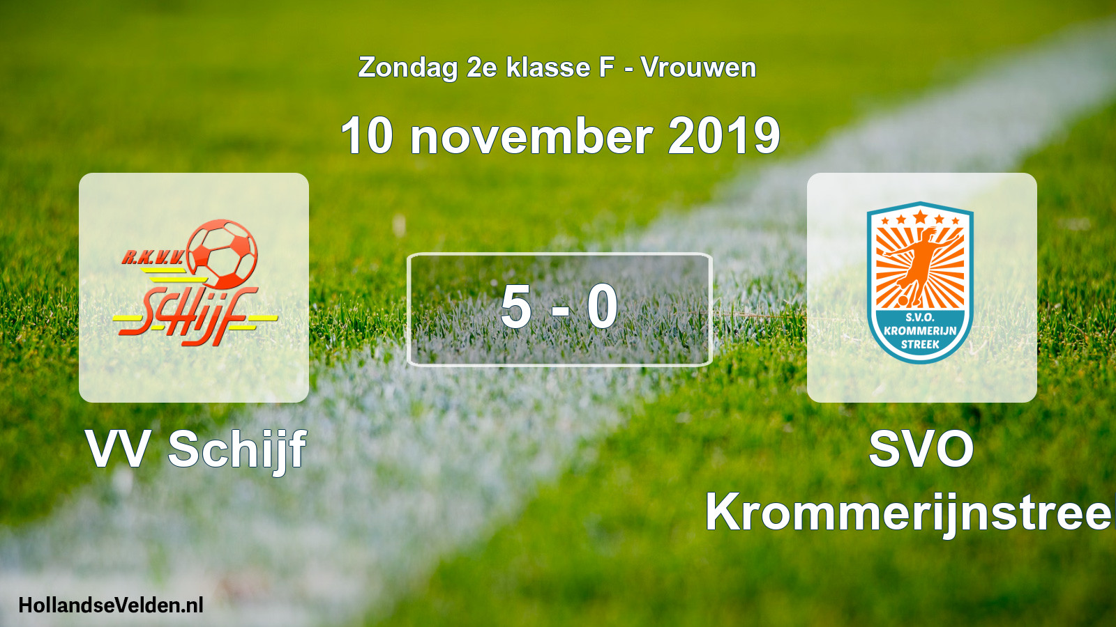 Gespeelde wedstrijd: VV Schijf - SVO Krommerijnstreek 5 - 0 (10 november 2019)
