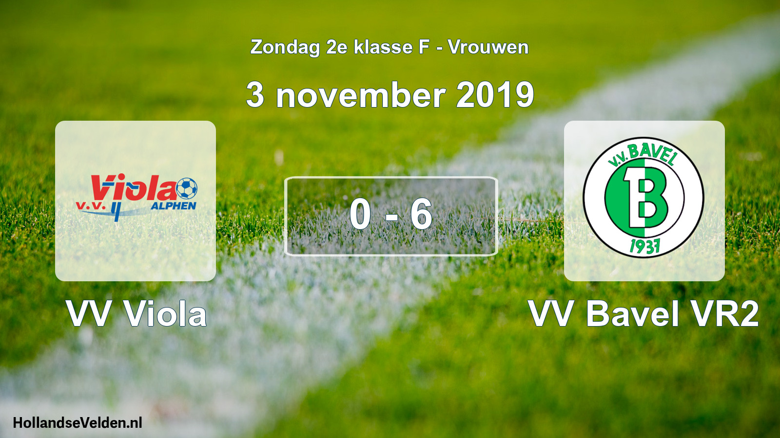 Gespeelde wedstrijd: VV Viola - VV Bavel VR2 0 - 6 (3 november 2019)