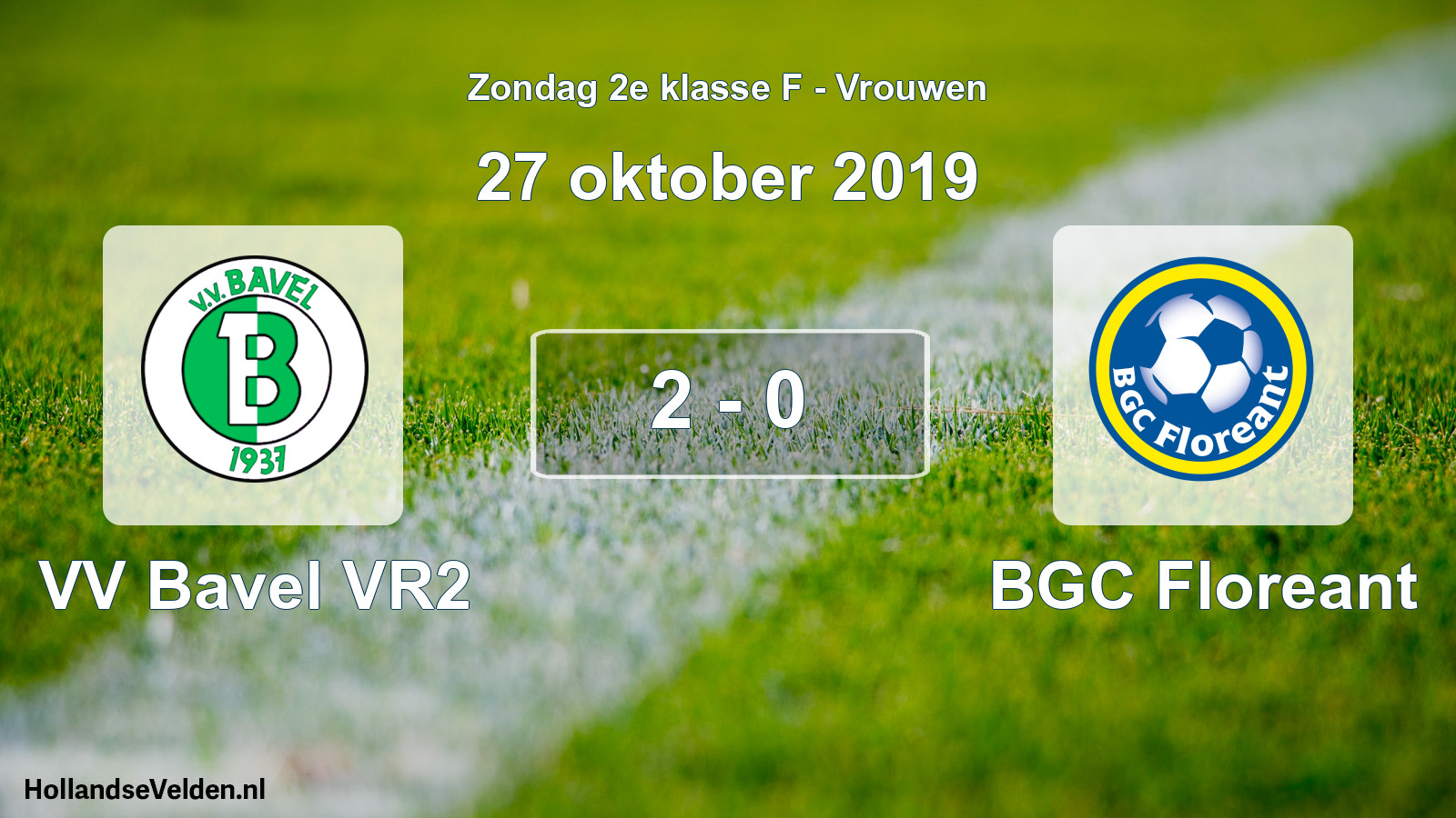 Gespeelde wedstrijd: VV Bavel VR2 - BGC Floreant 2 - 0 (27 oktober 2019)