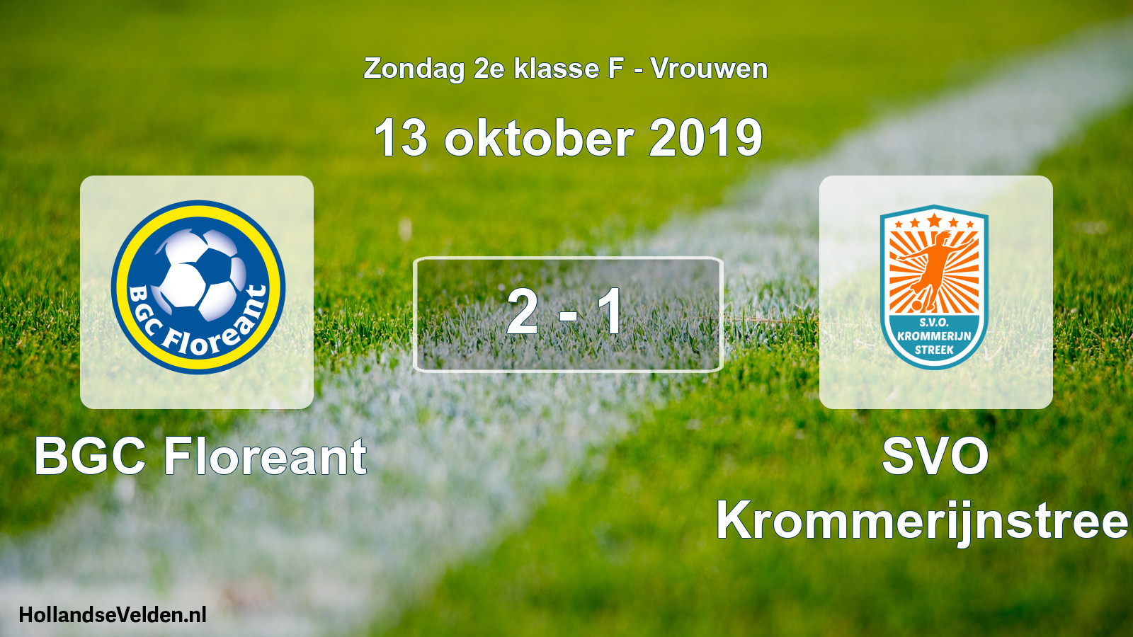 Gespeelde wedstrijd: BGC Floreant - SVO Krommerijnstreek 2 - 1 (13 oktober 2019)