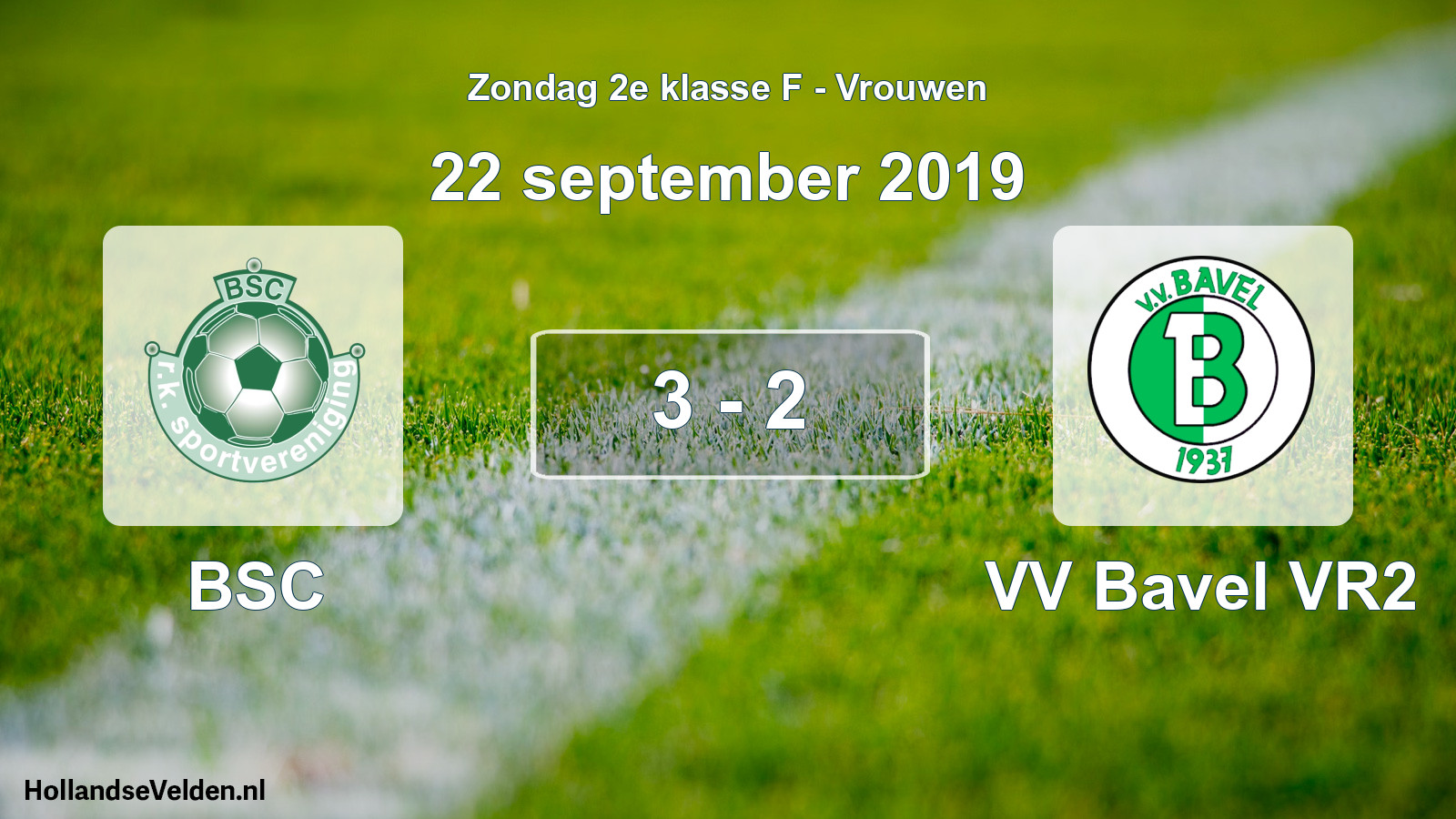 Gespeelde wedstrijd: BSC - VV Bavel VR2 3 - 2 (22 september 2019)