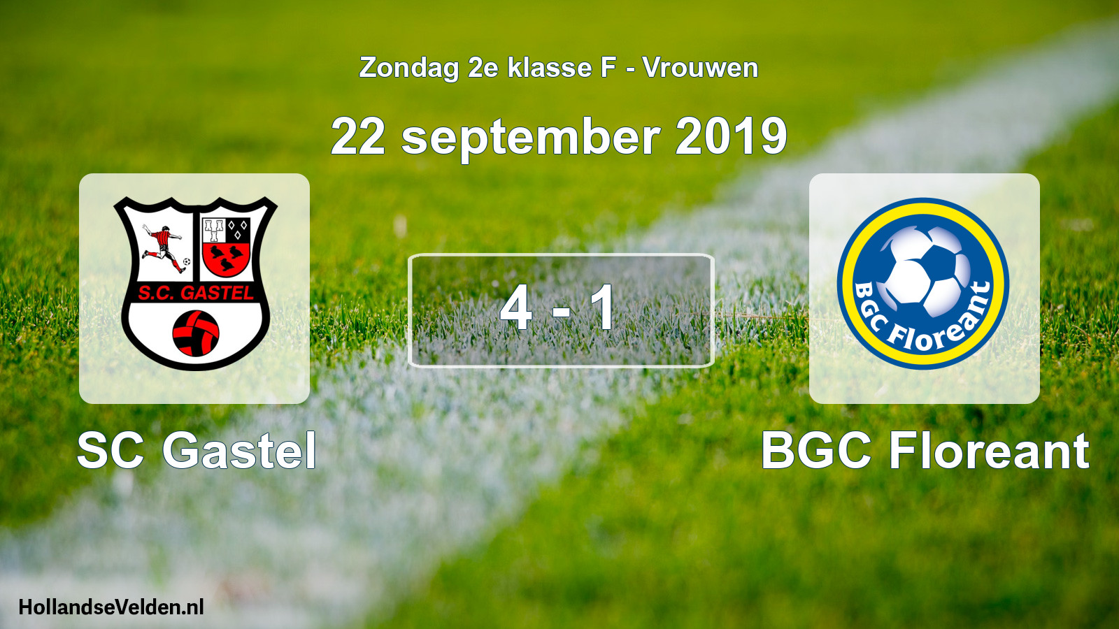 Gespeelde wedstrijd: SC Gastel - BGC Floreant 4 - 1 (22 september 2019)