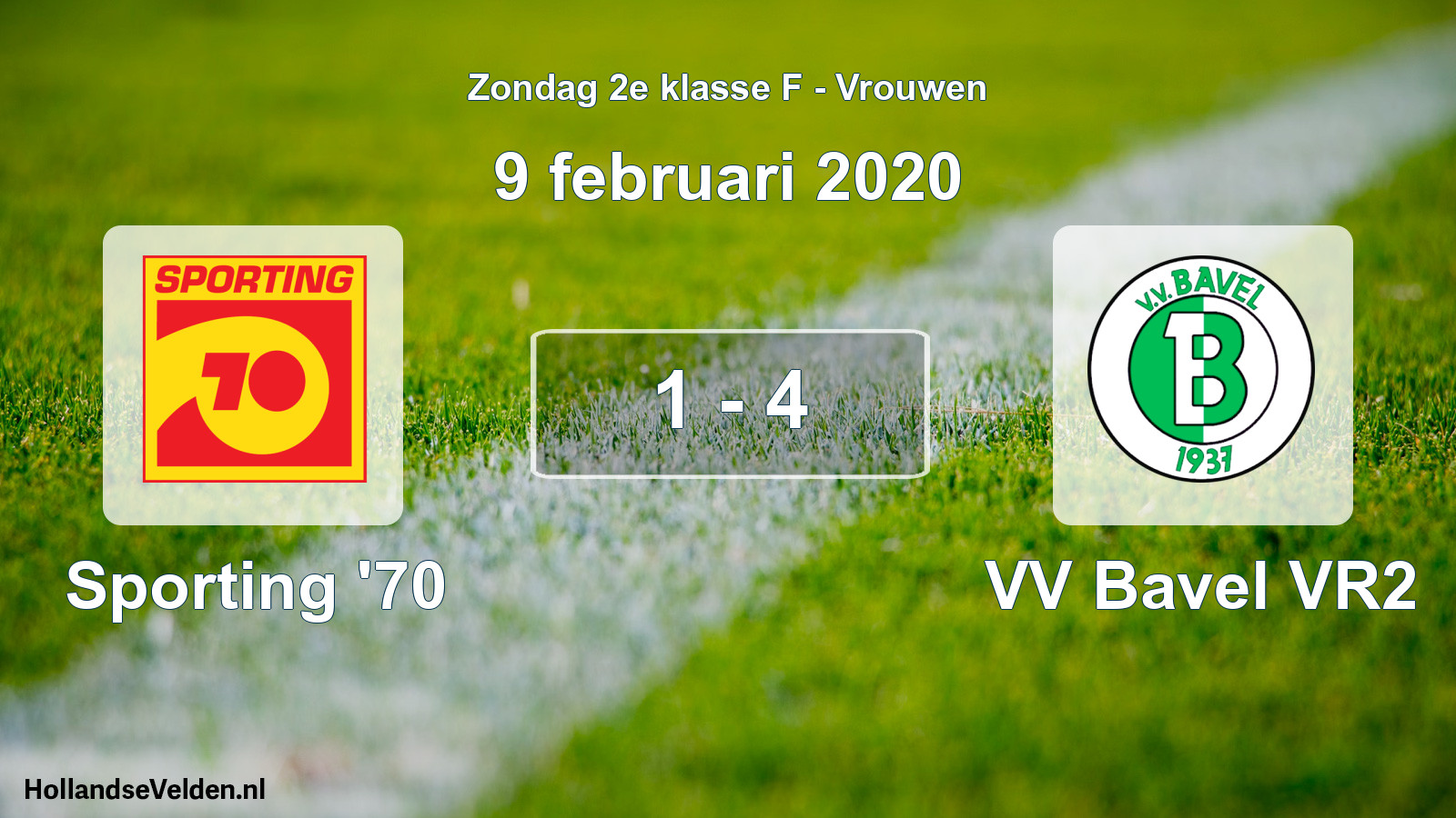 Gespeelde wedstrijd: Sporting '70 - VV Bavel VR2 1 - 4 (9 februari 2020)