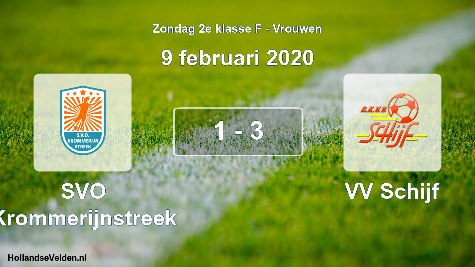 Gespeelde wedstrijd: SVO Krommerijnstreek - VV Schijf 1 - 3 (9 februari 2020)