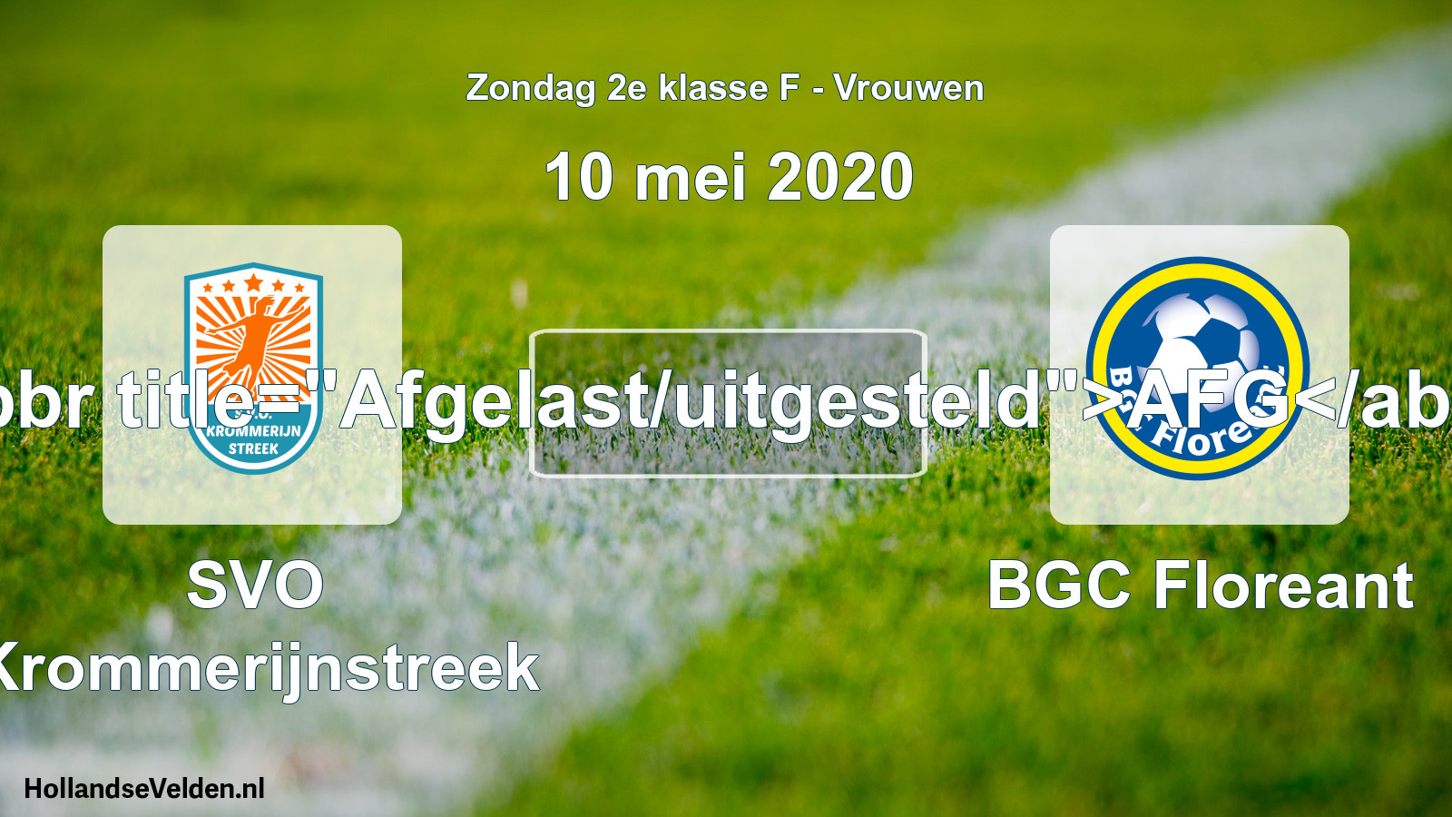 Scheduled Match: SVO Krommerijnstreek - BGC Floreant (10 May 2020)