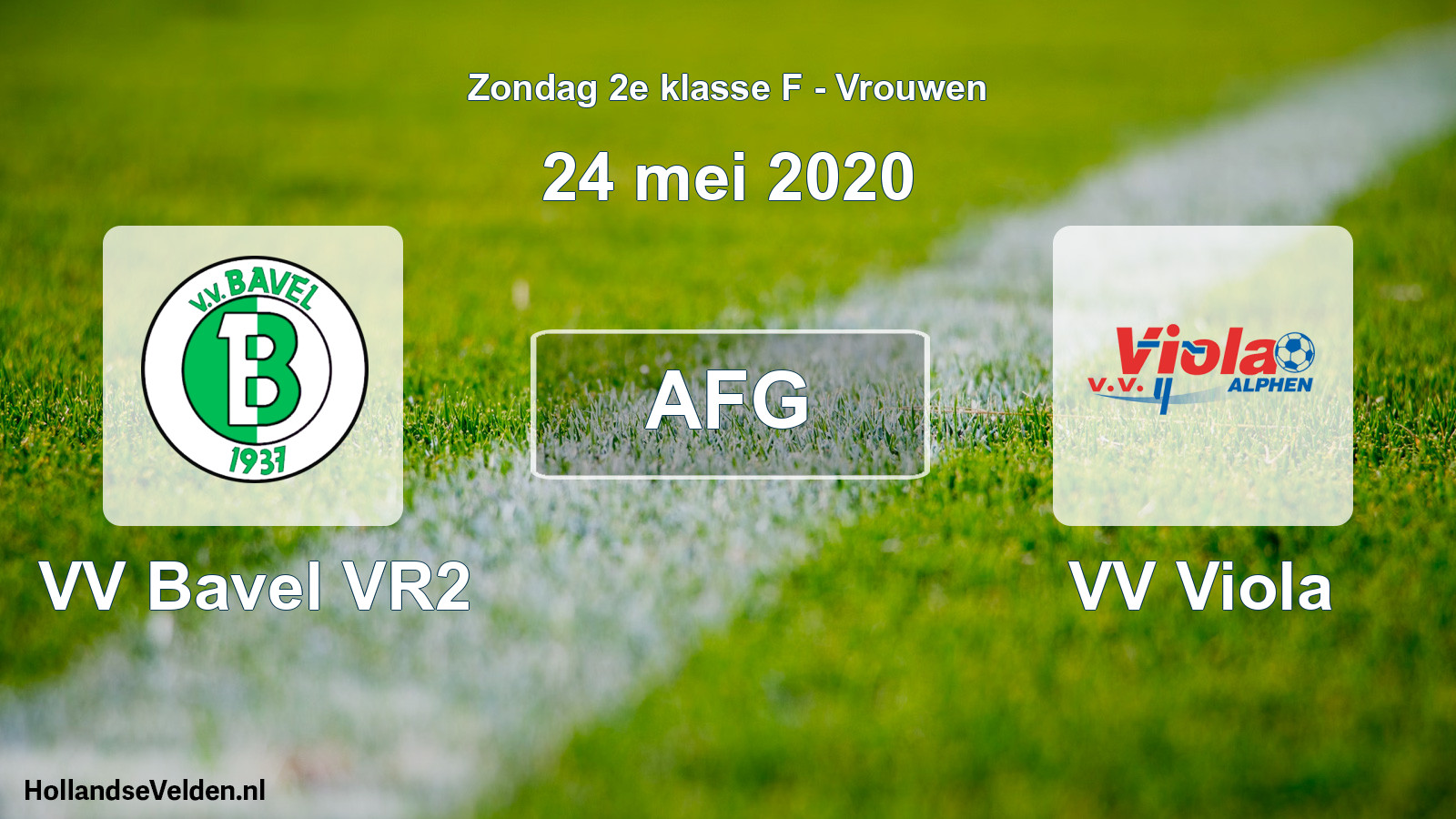Geplande wedstrijd: VV Bavel VR2 - VV Viola (24 mei 2020)