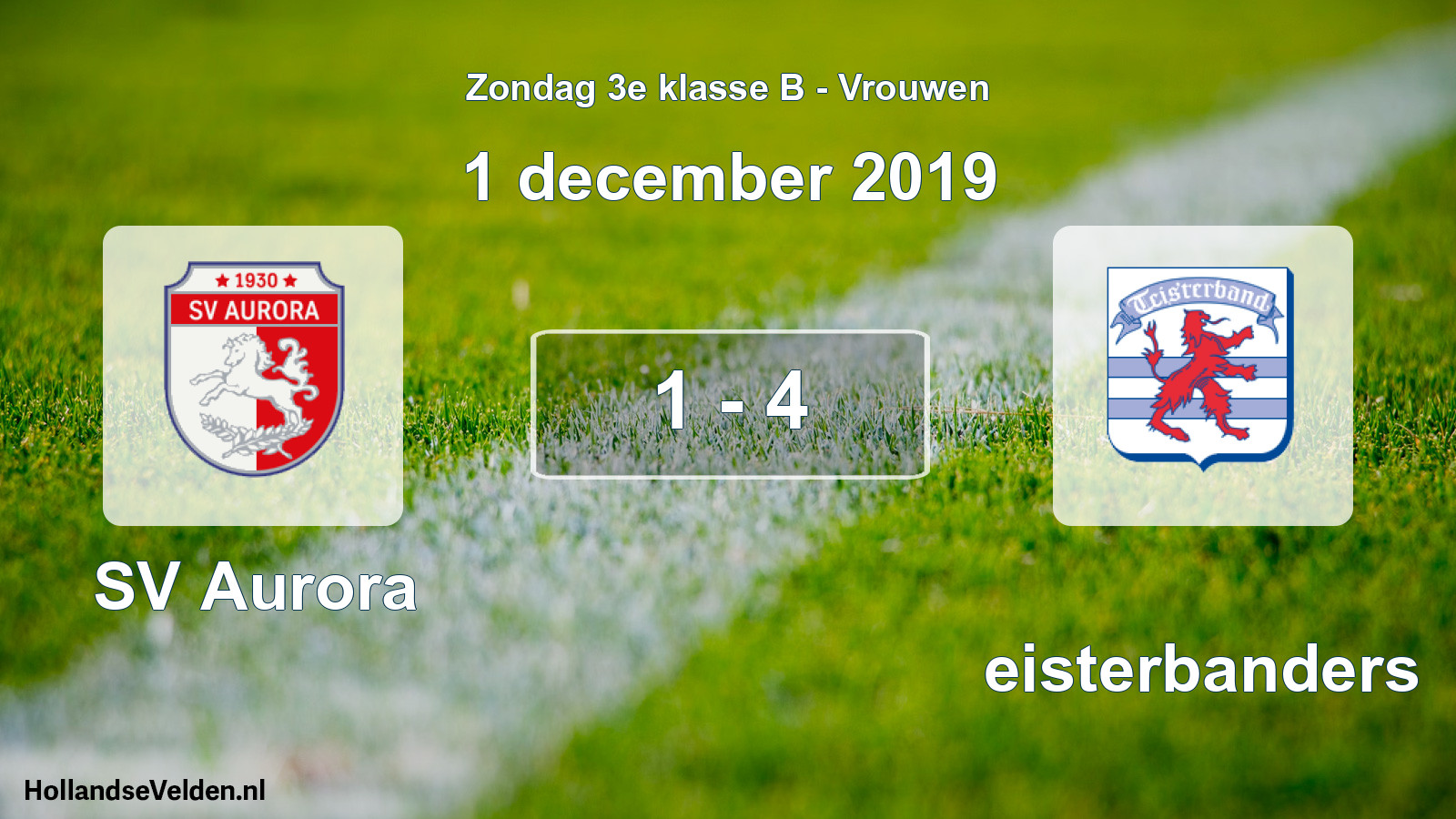 Gespeelde wedstrijd: SV Aurora - Teisterbanders 1 - 4 (1 december 2019)