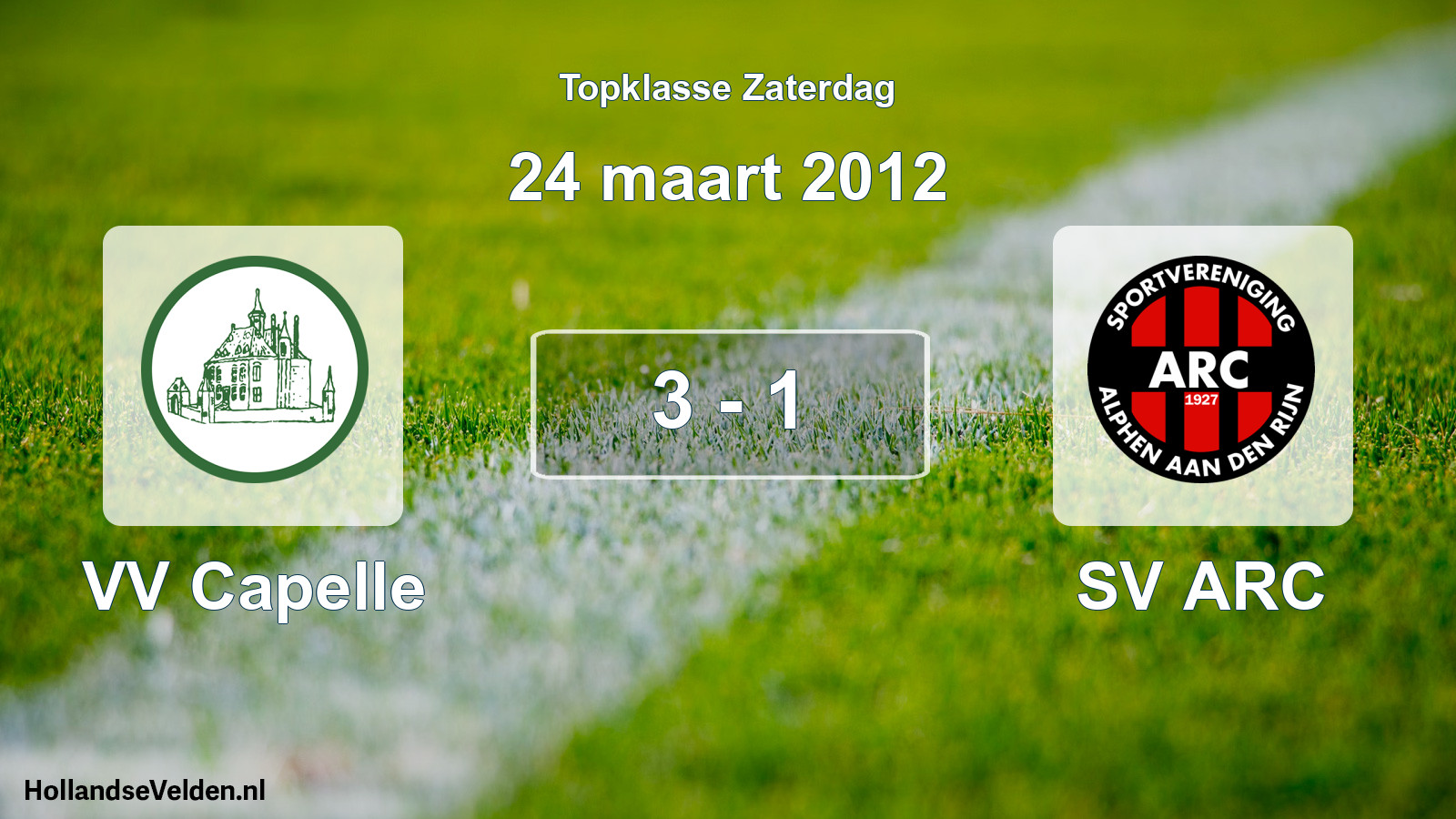 Total number of matches played: VV Capelle - SV ARC 3 - 1 (24 March 2012)
